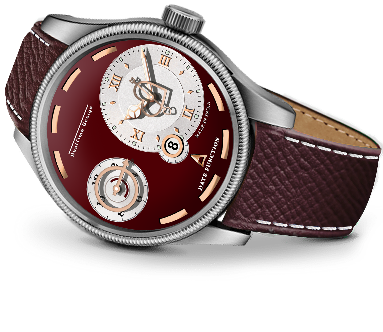 Doublerun DR15024 – Dual Time Designer Analog Watch with Date Function