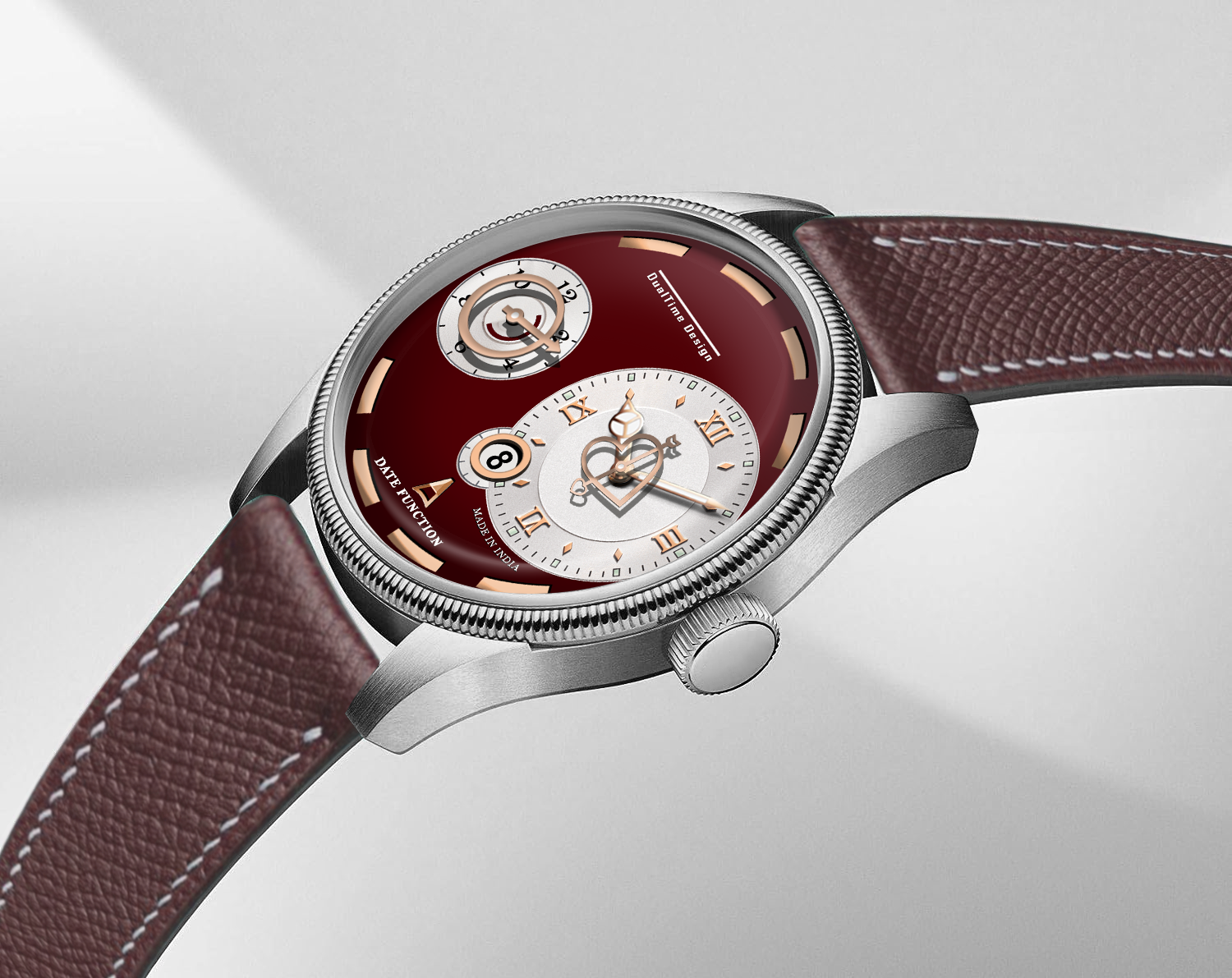 Doublerun DR15024 – Dual Time Designer Analog Watch with Date Function