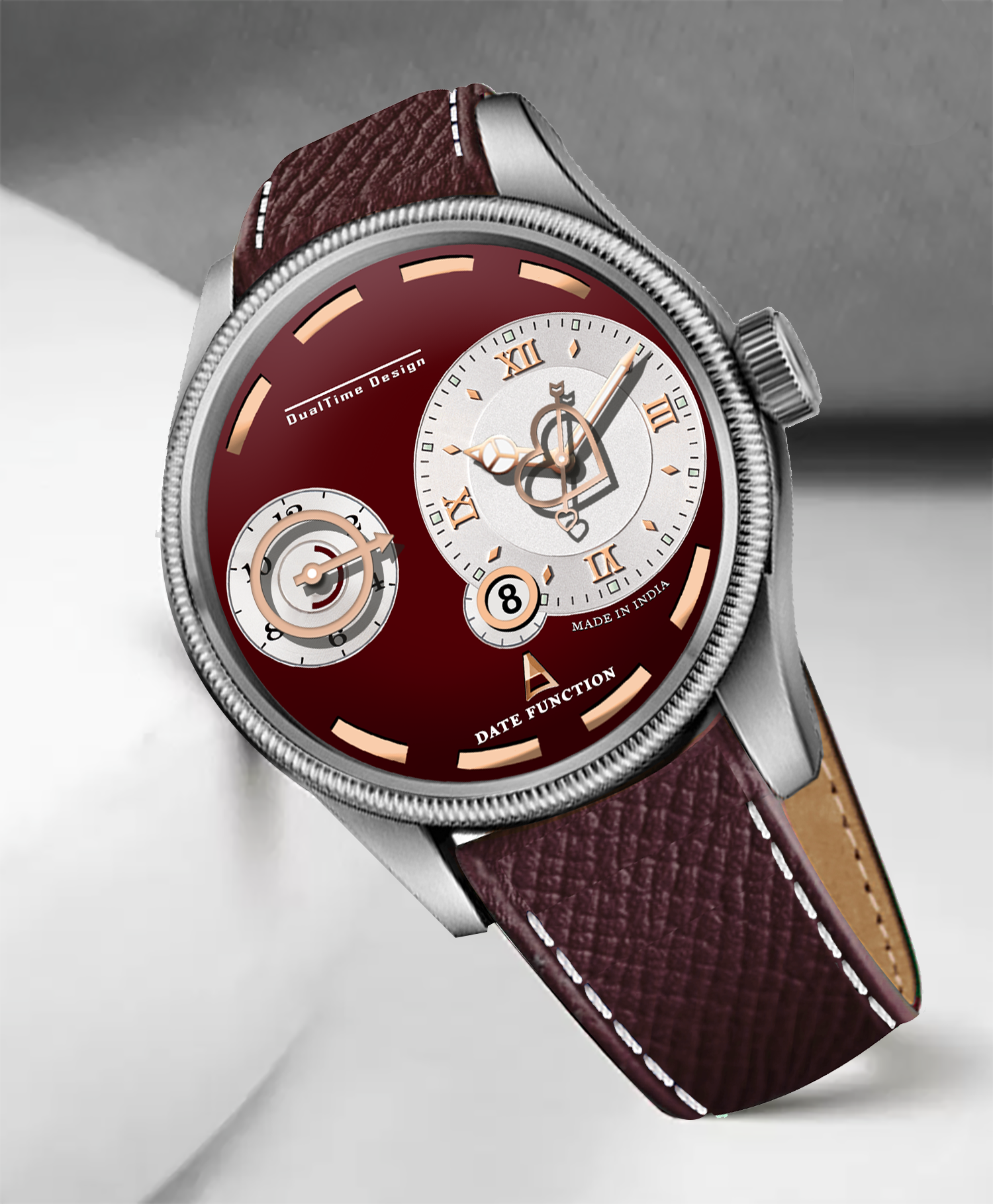 Doublerun DR15024 – Dual Time Designer Analog Watch with Date Function