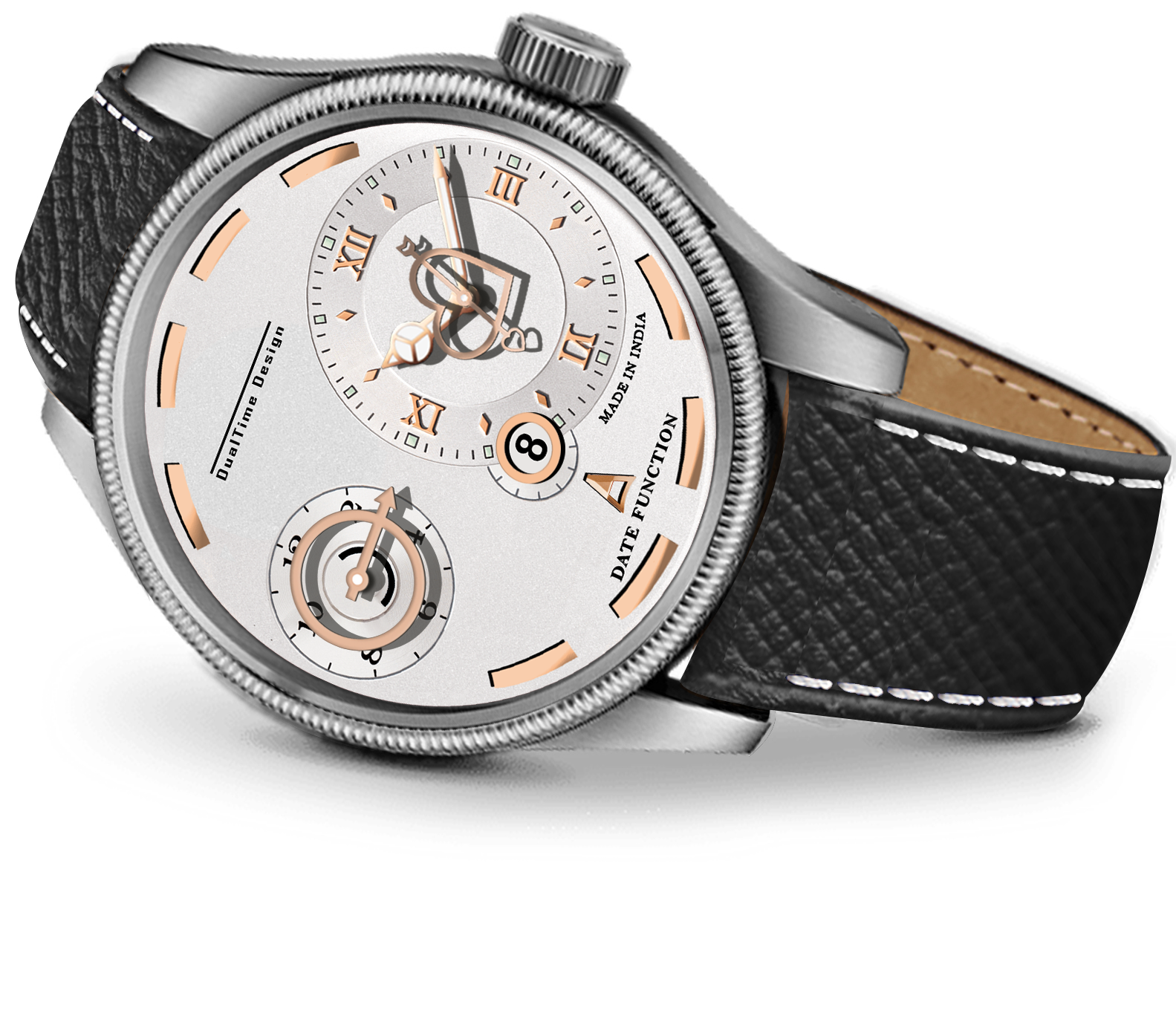 Doublerun DR15026 – Dual Time Designer Analog Watch with Date Function