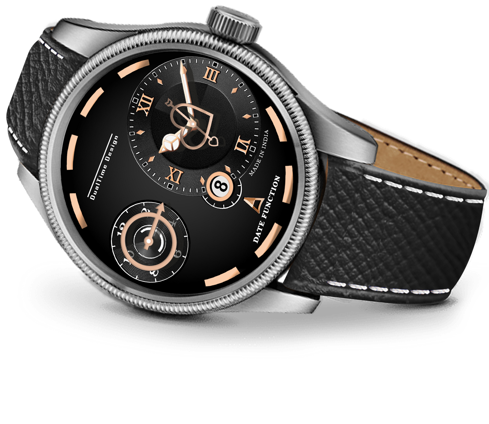 Doublerun DR15044 – Dual Time Designer Analog Watch with Date Function