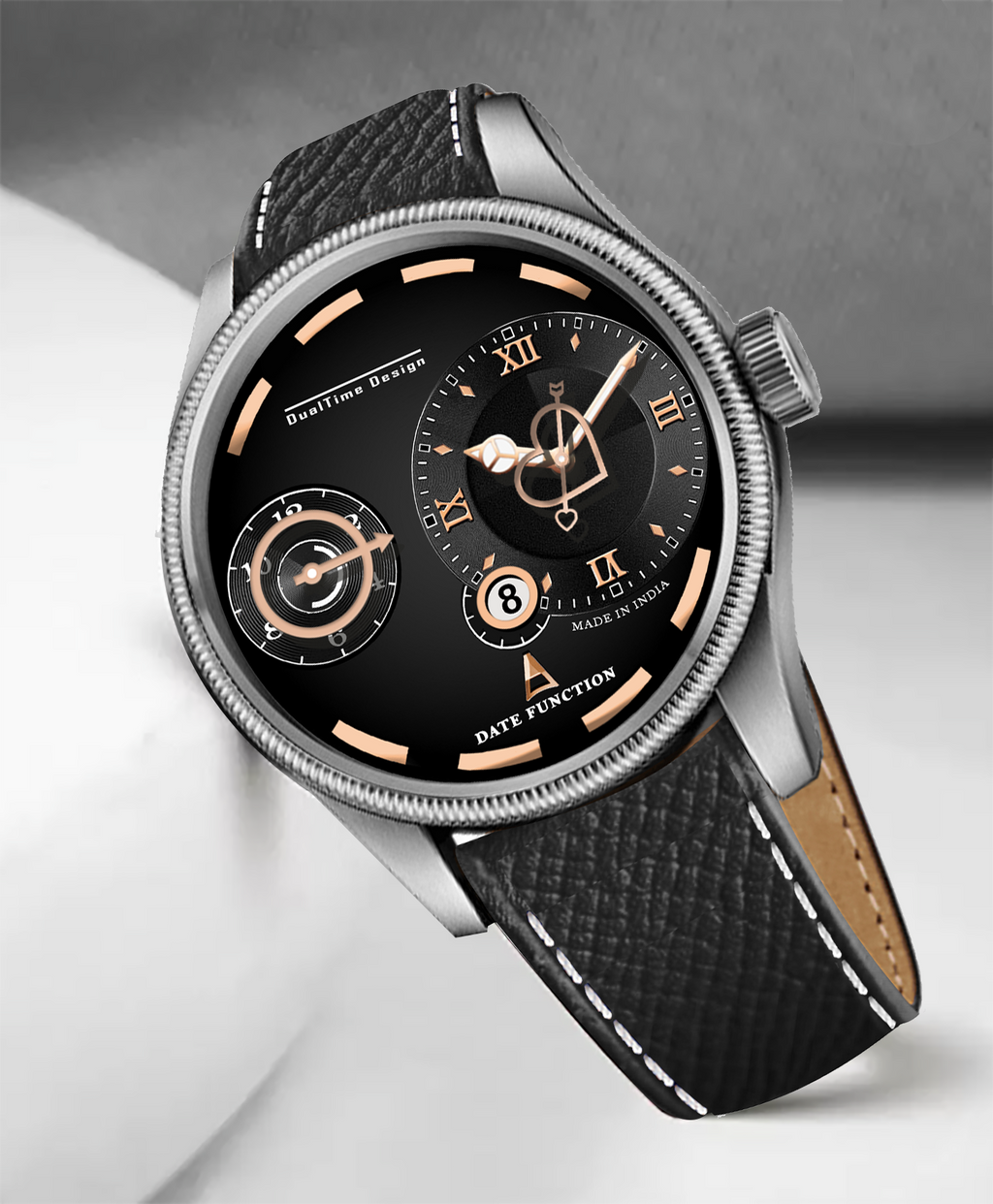 Doublerun DR15044 – Dual Time Designer Analog Watch with Date Function