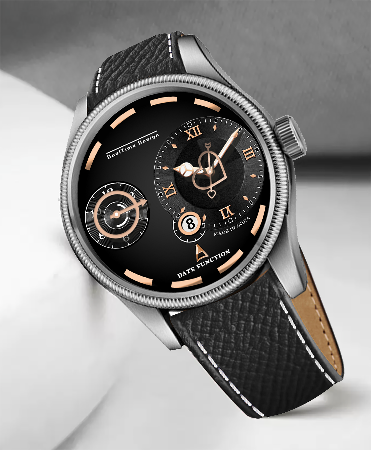 Doublerun DR15044 – Dual Time Designer Analog Watch with Date Function