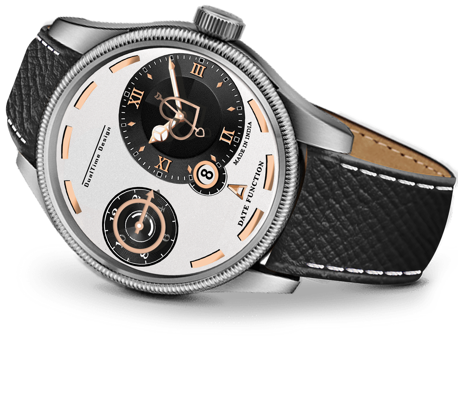 Doublerun DR15046 – Dual Time Designer Analog Watch with Date Function