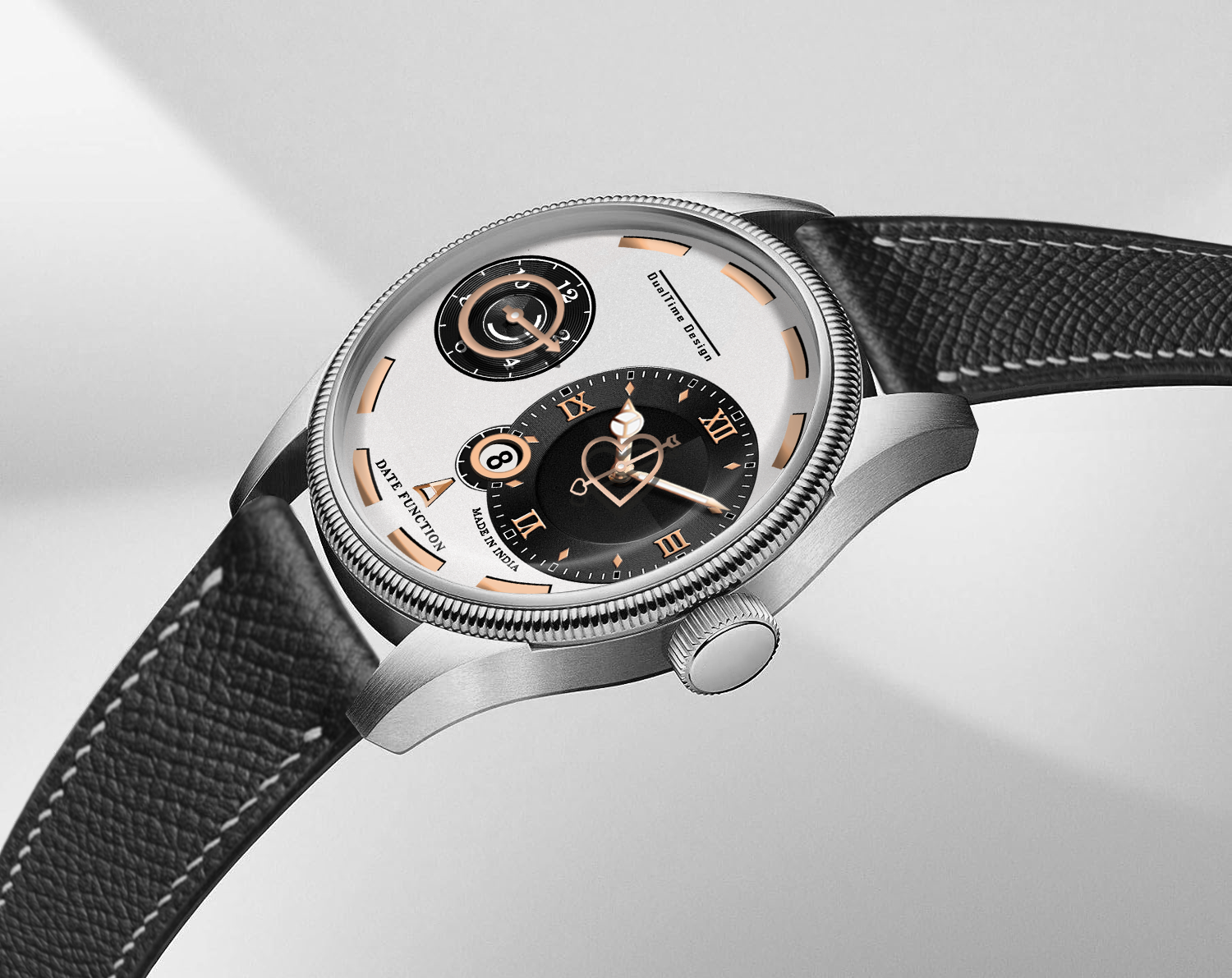 Doublerun DR15046 – Dual Time Designer Analog Watch with Date Function