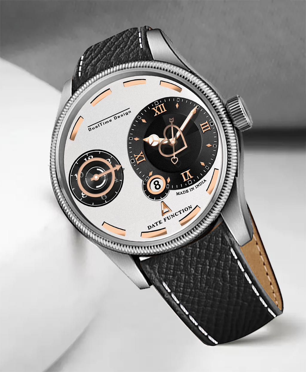 Doublerun DR15046 – Dual Time Designer Analog Watch with Date Function
