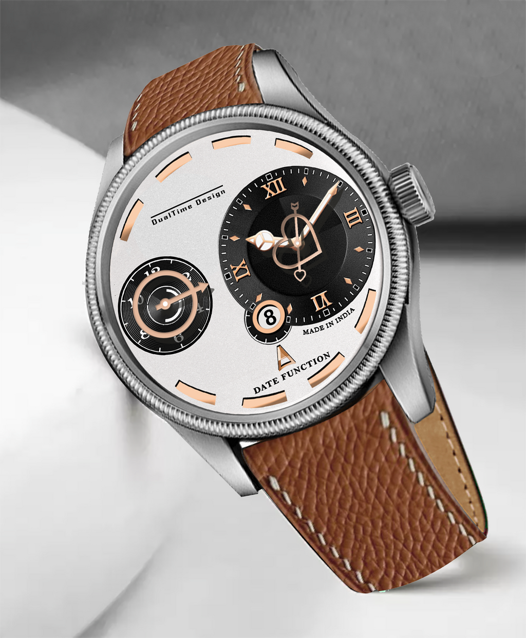 Doublerun DR15047 – Dual Time Designer Analog Watch with Date Function