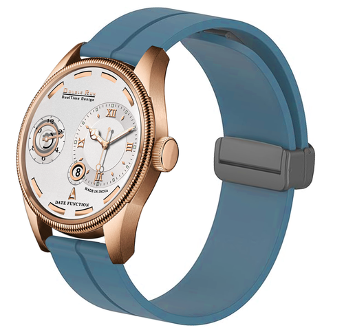 Doublerun DR16018 Men’s Analog Watch | Dual Time Dial, Working Chronograph & Date | Copper Case with Magnetic Buckle |