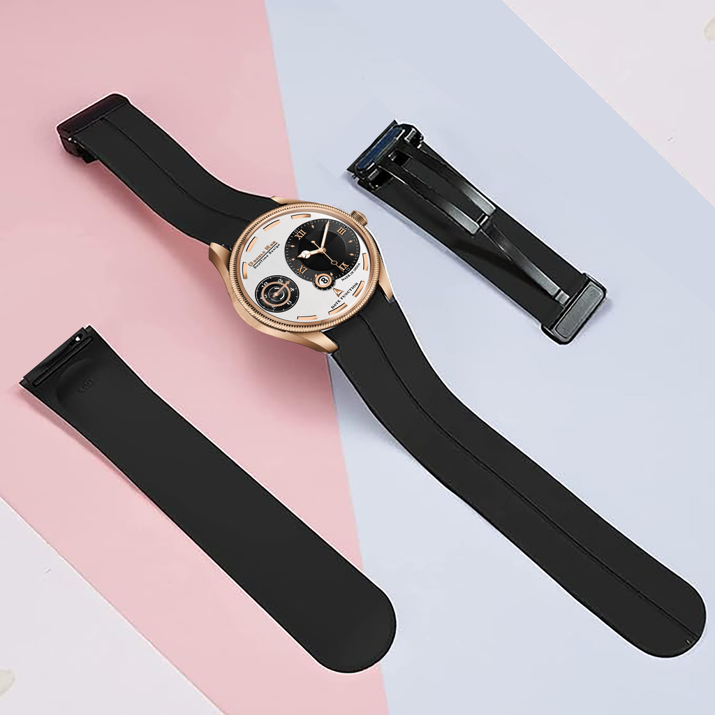 Doublerun DR16036 Men’s Analog Watch | Dual Time Dial, Working Chronograph & Date | Copper Case with Magnetic Buckle |