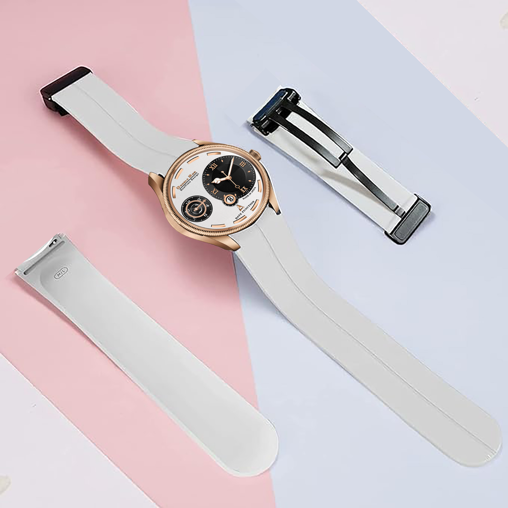 Doublerun DR16037 Men’s Analog Watch | Dual Time Dial, Working Chronograph & Date | Copper Case with Magnetic Buckle |