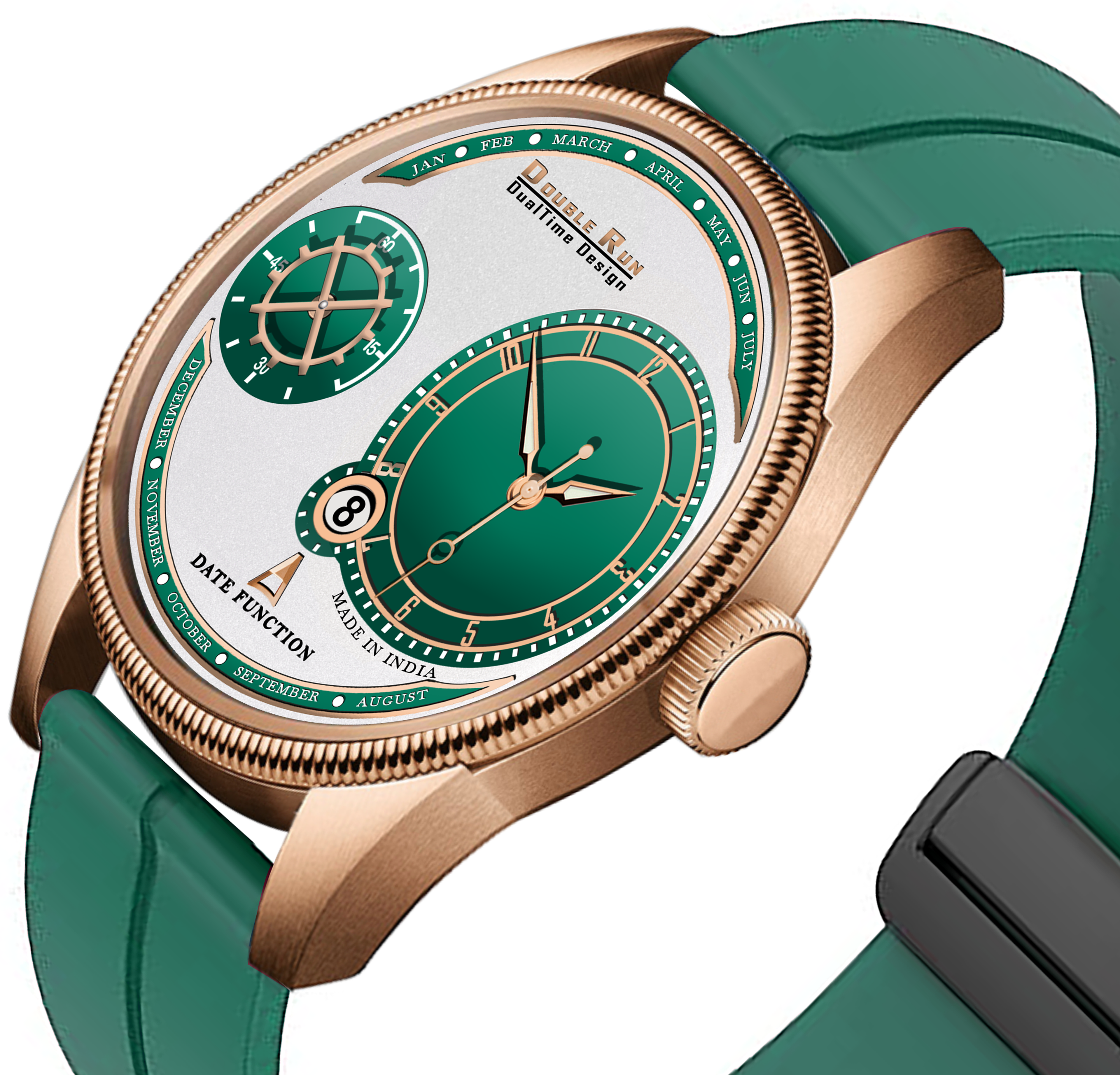 DOUBLERUN DR17012 Men’s Chronograph Watch | Waterproof, 3D Glass, Premium Silicone Strap