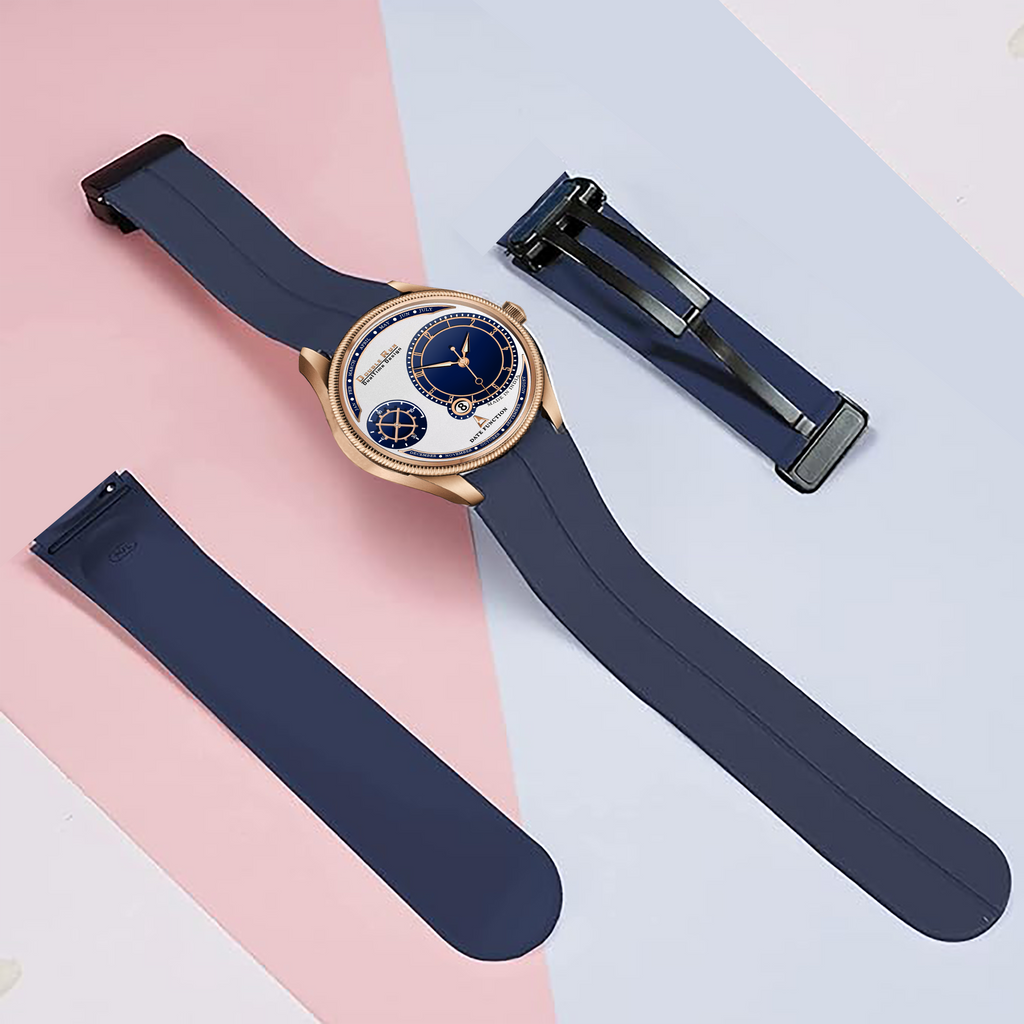 DOUBLERUN DR17013 Men’s Chronograph Watch | Waterproof, 3D Glass, Premium Silicone Strap