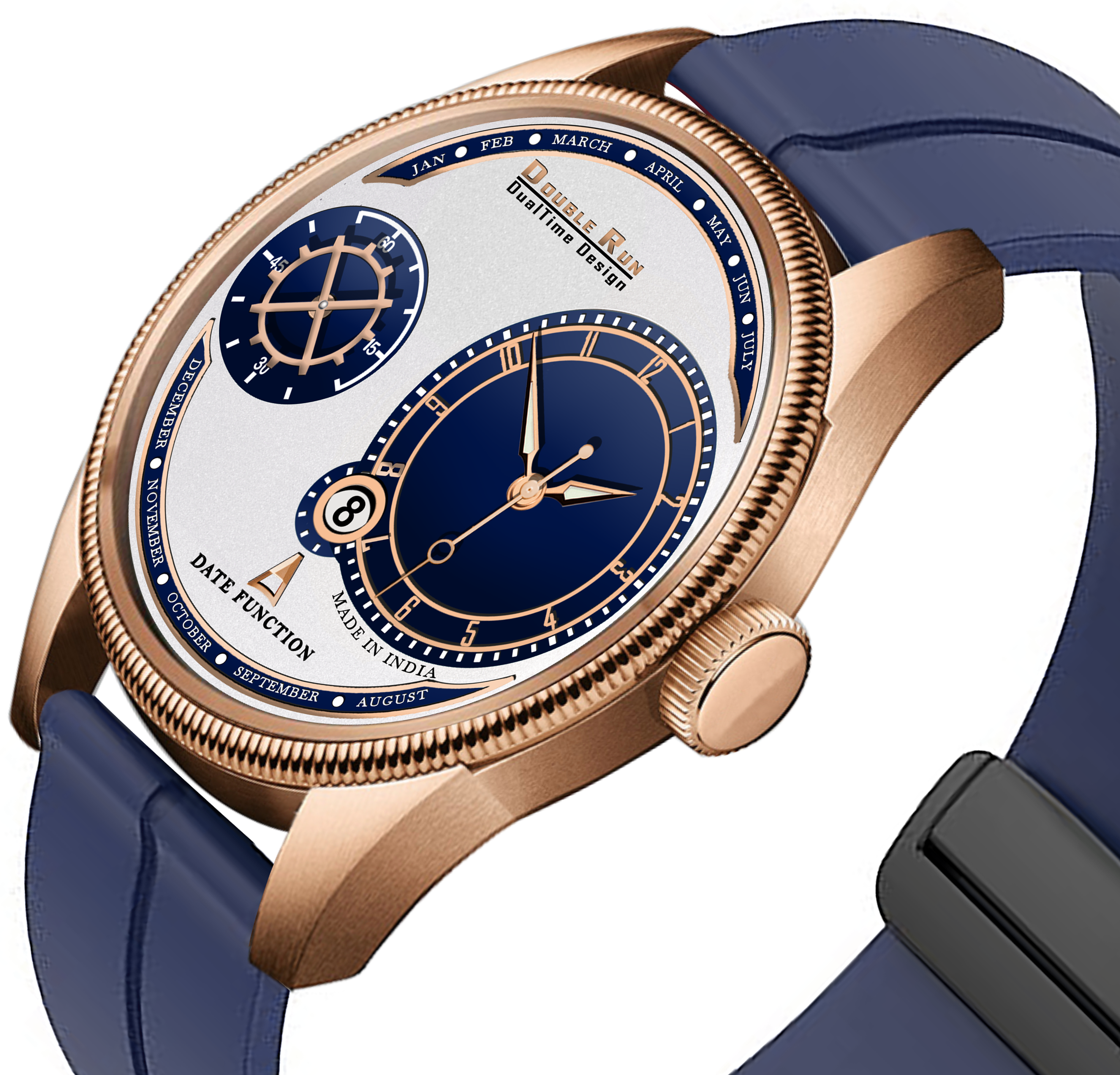 DOUBLERUN DR17013 Men’s Chronograph Watch | Waterproof, 3D Glass, Premium Silicone Strap