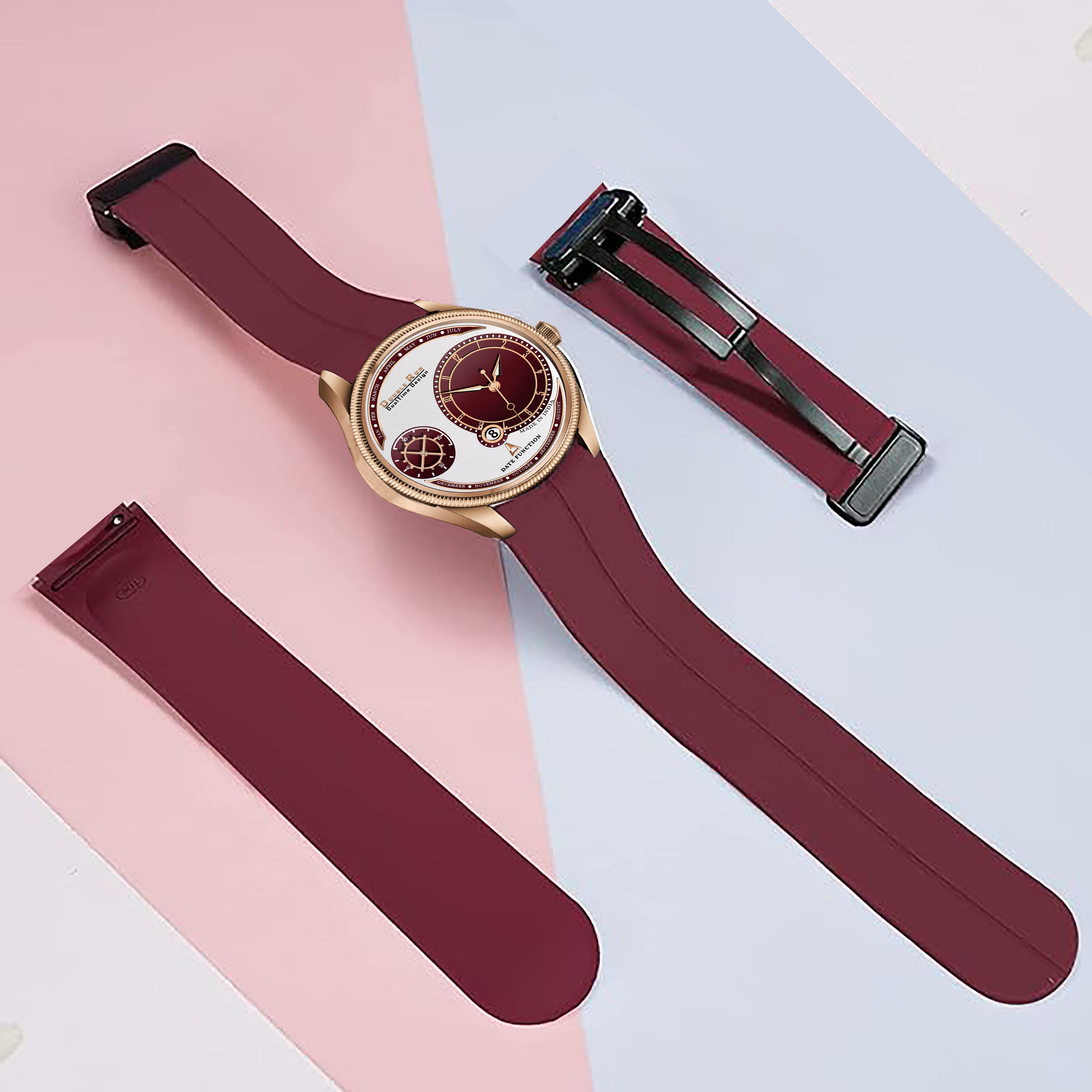 DOUBLERUN DR17014 Men’s Chronograph Wrist Watch with Premium Silicone Strap & 3D Glass