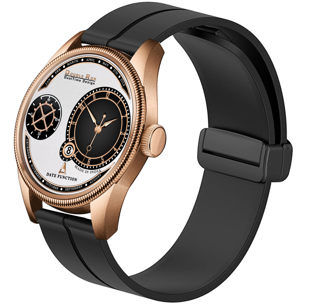 DOUBLERUN DR17015 Men’s Chronograph Watch | Waterproof, 3D Glass, Premium Silicone Strap