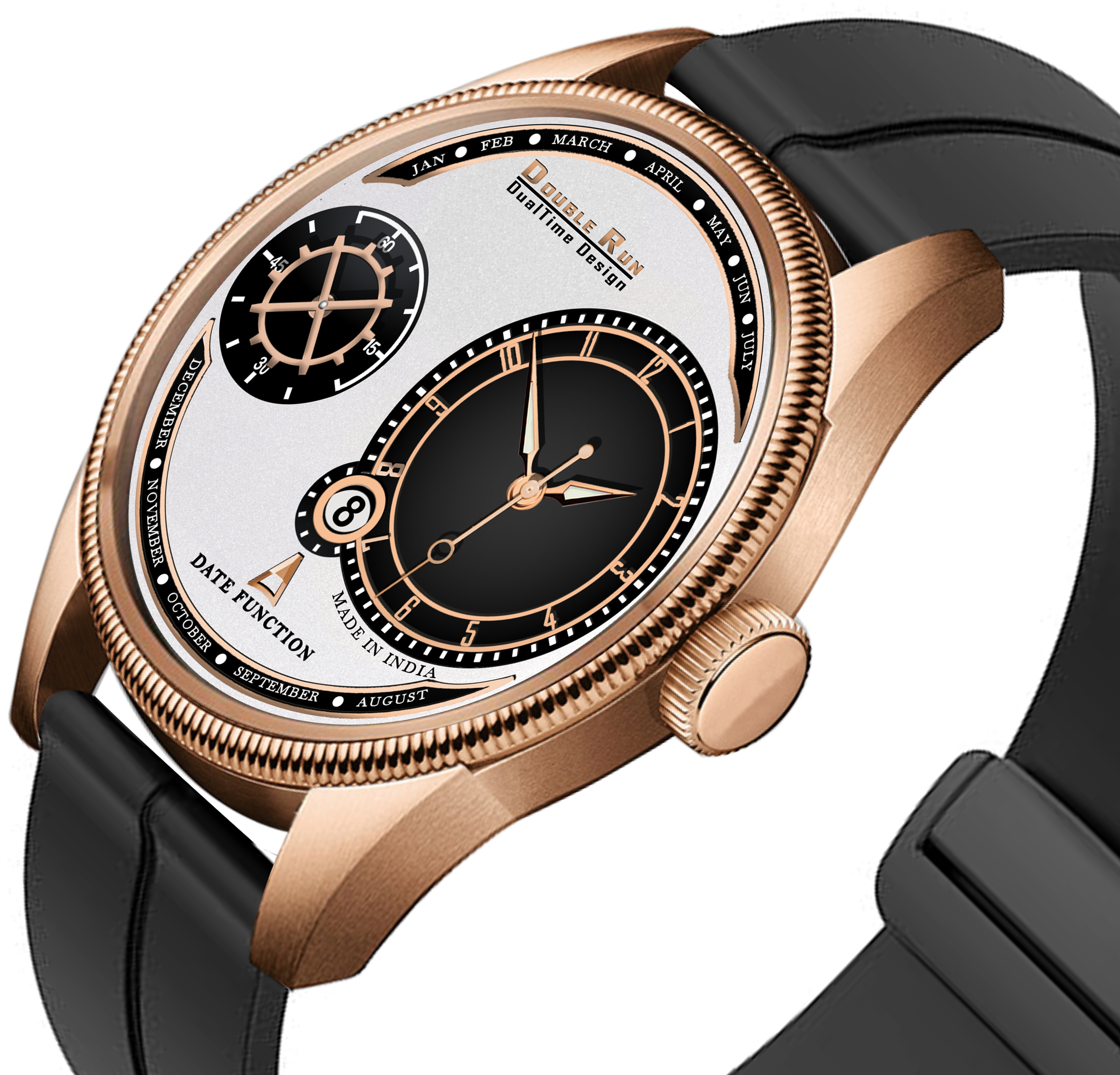 DOUBLERUN DR17015 Men’s Chronograph Watch | Waterproof, 3D Glass, Premium Silicone Strap