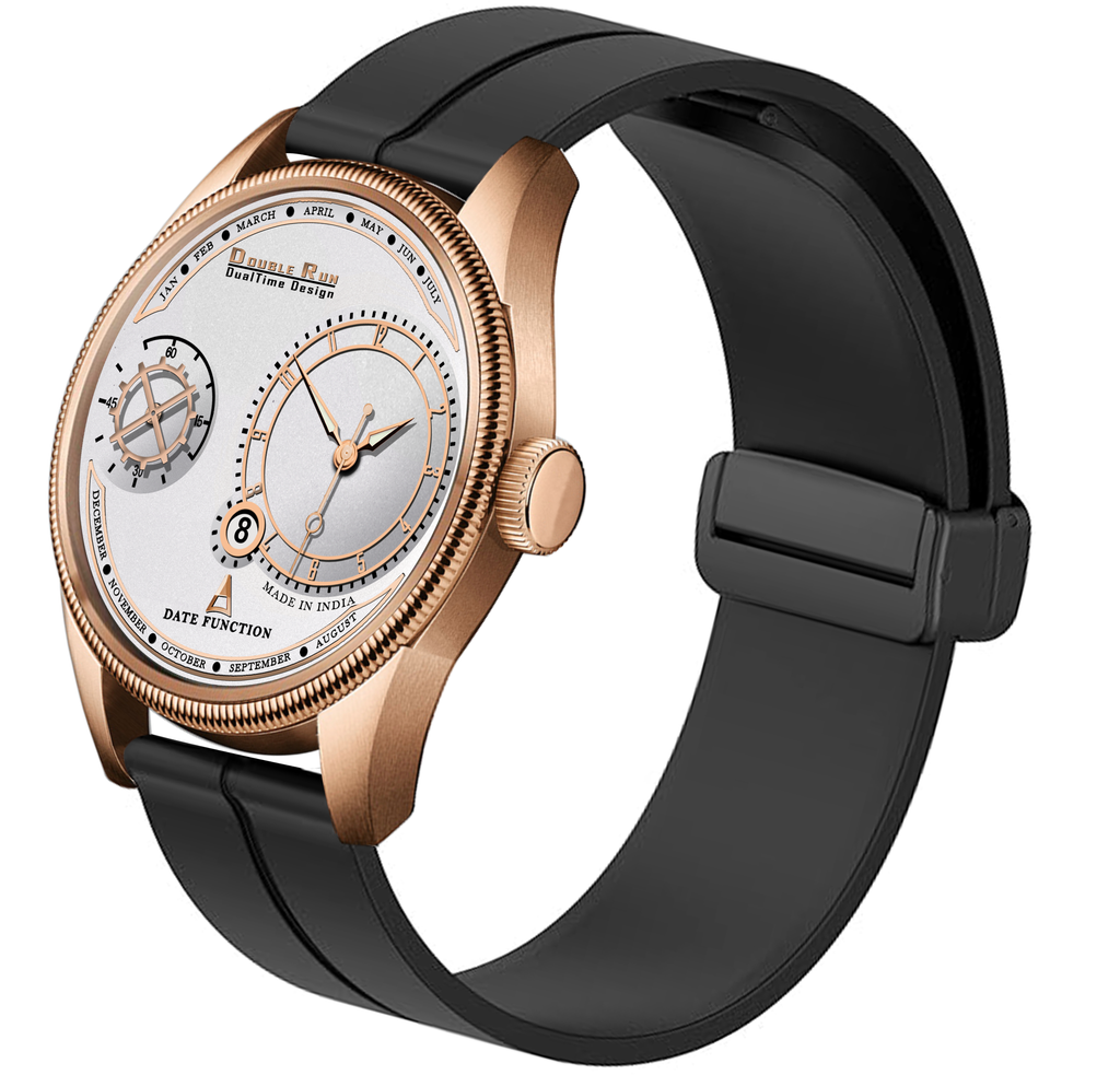 DOUBLERUN DR17016 Men’s Chronograph Watch | Waterproof, 3D Glass, Premium Silicone Strap