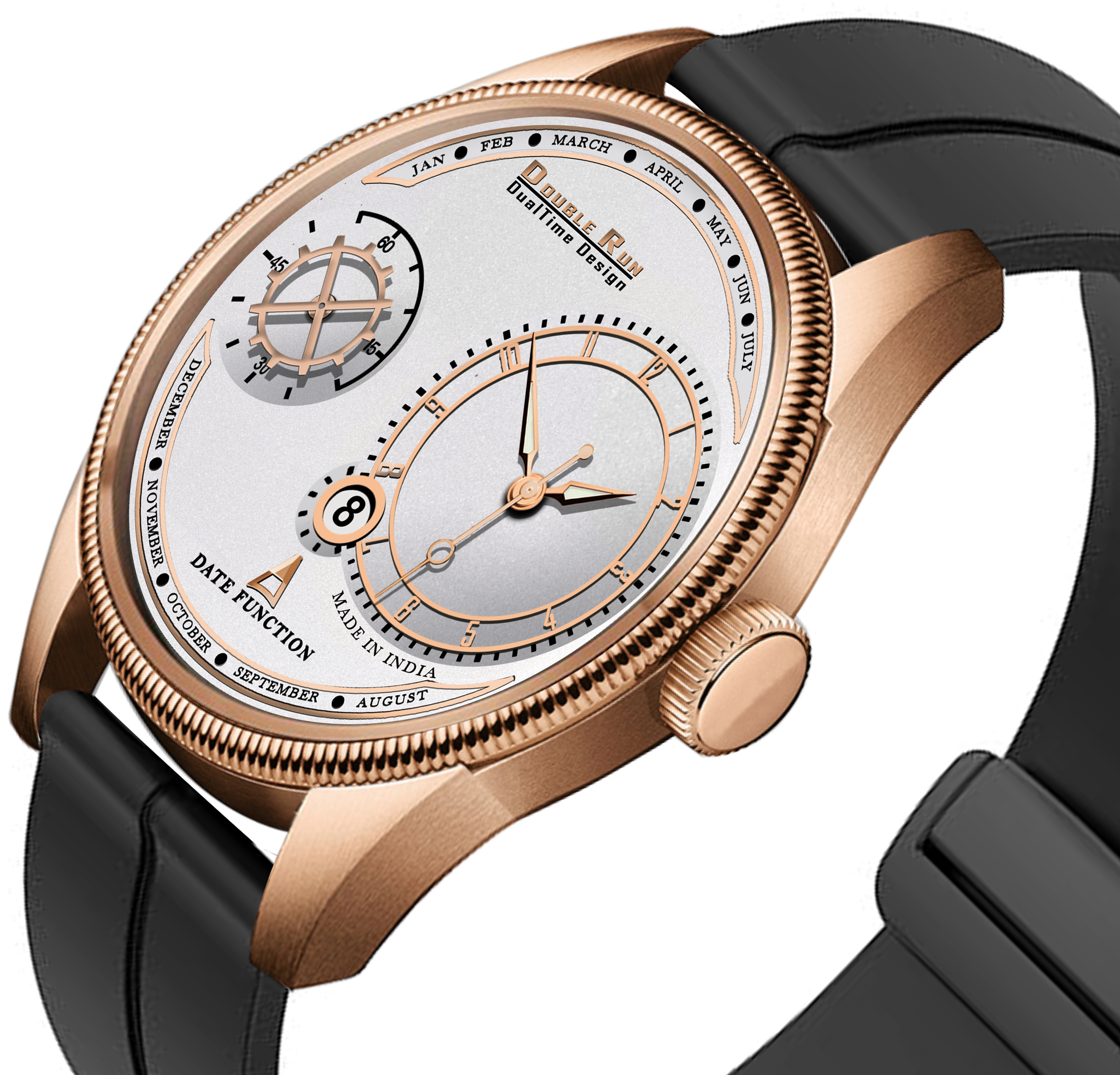 DOUBLERUN DR17016 Men’s Chronograph Watch | Waterproof, 3D Glass, Premium Silicone Strap