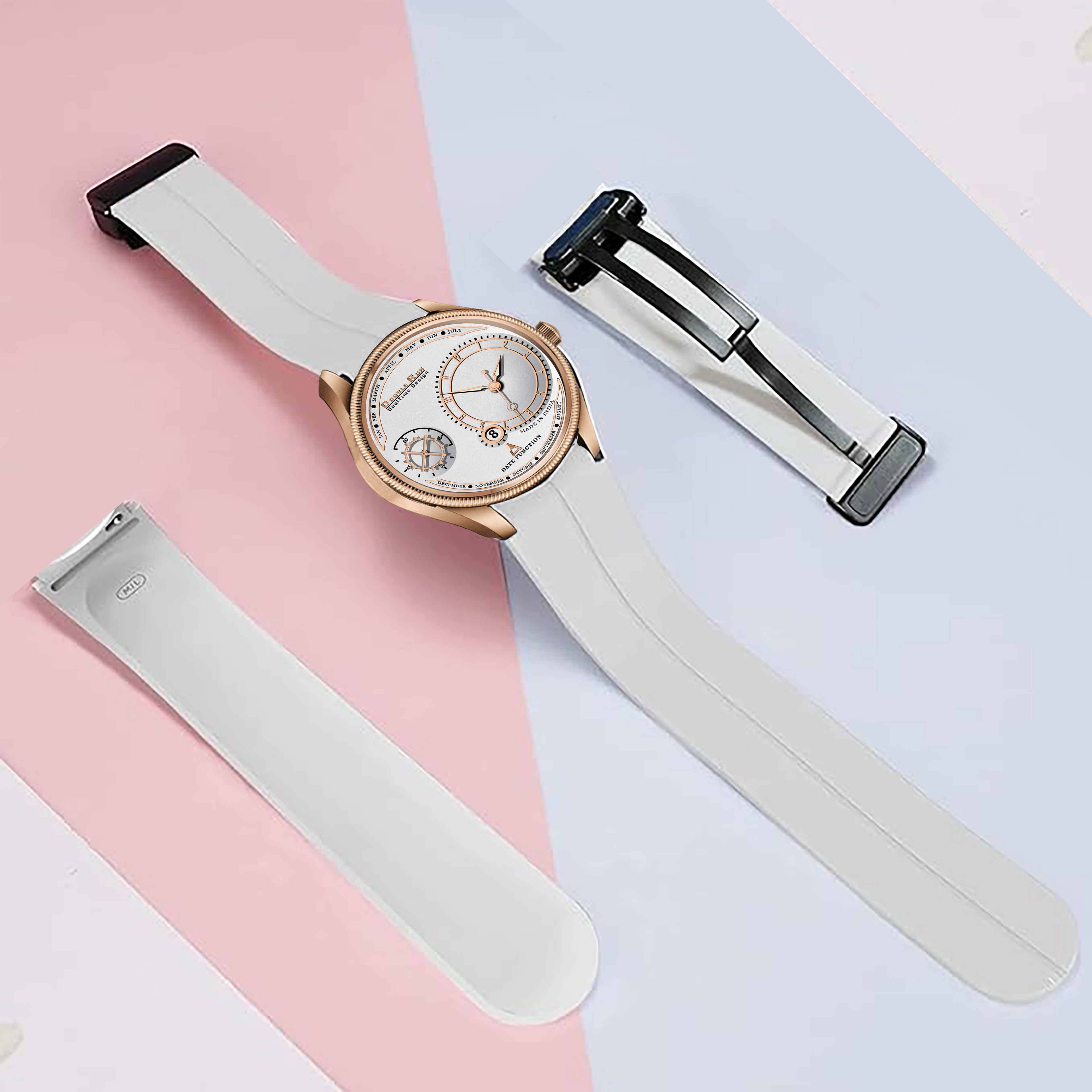 DOUBLERUN DR17017 Men’s Chronograph Watch | Waterproof, 3D Glass, Premium Silicone Strap