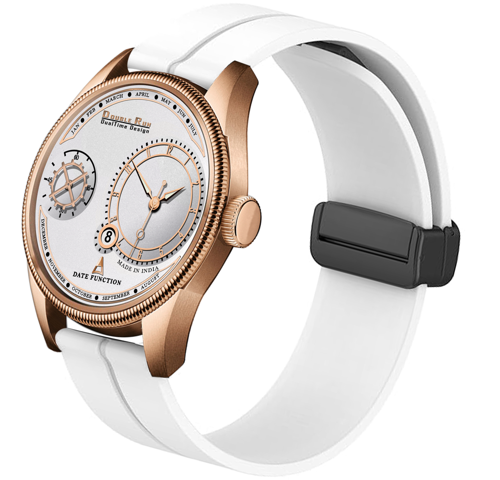 DOUBLERUN DR17017 Men’s Chronograph Watch | Waterproof, 3D Glass, Premium Silicone Strap