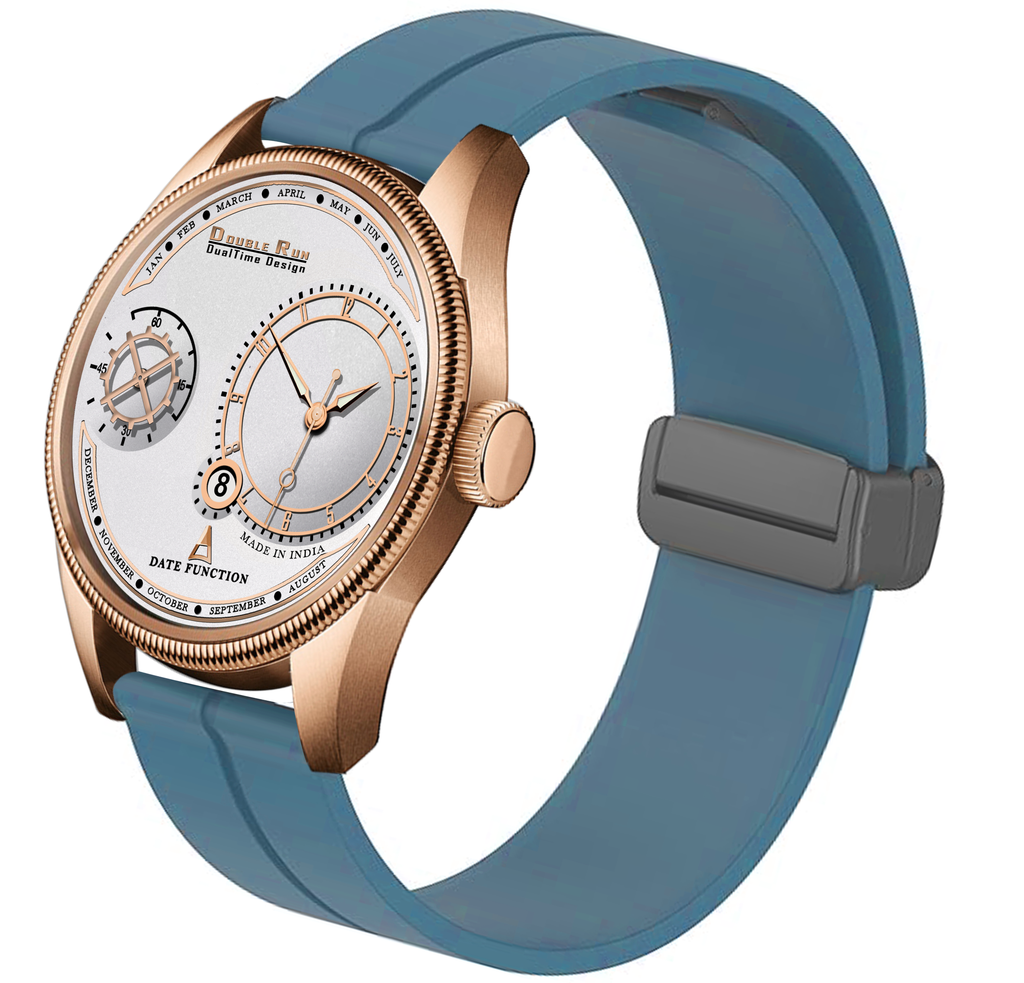 DOUBLERUN DR17018 Men’s Chronograph Watch | Waterproof, 3D Glass, Premium Silicone Strap