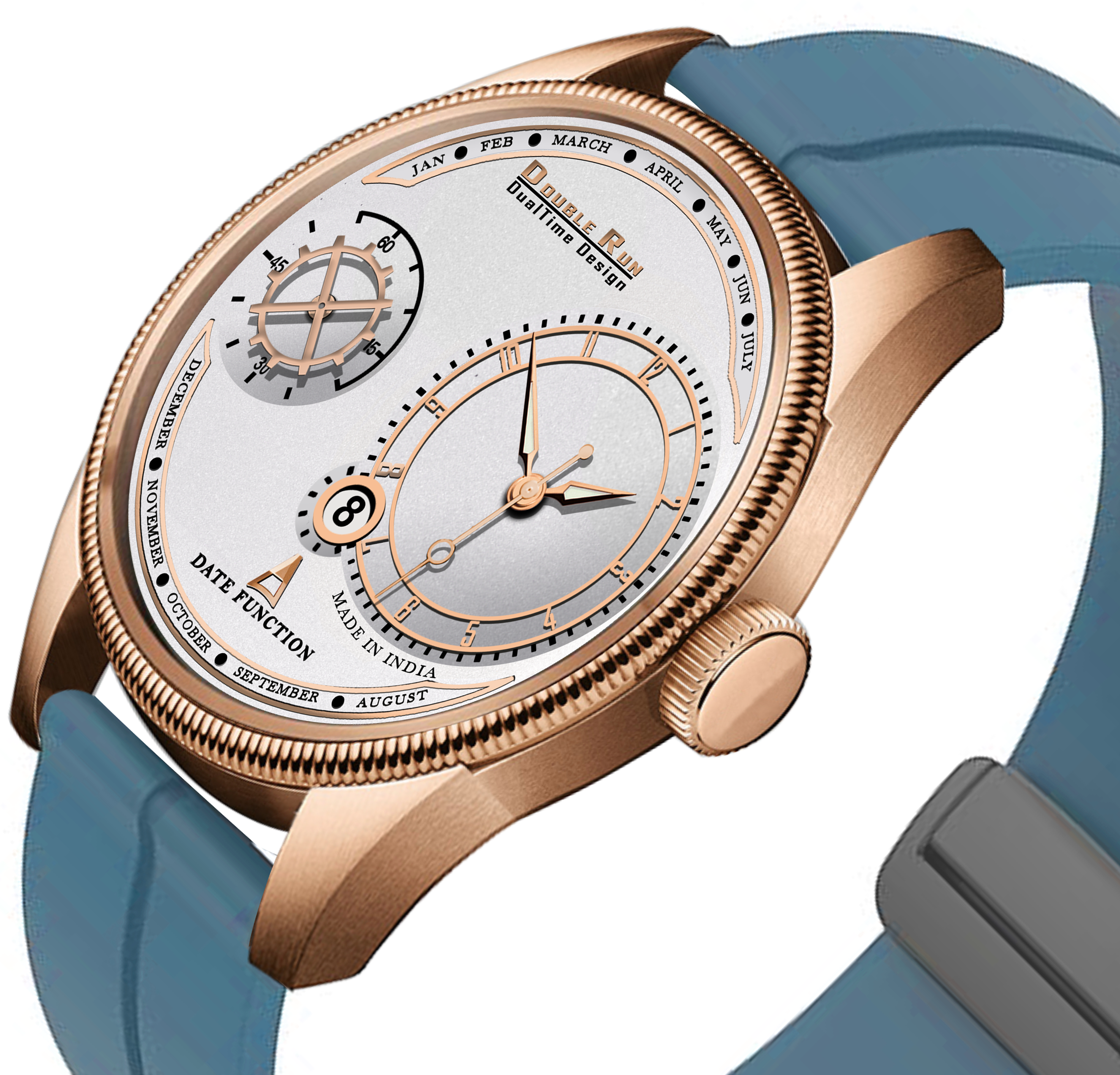 DOUBLERUN DR17018 Men’s Chronograph Watch | Waterproof, 3D Glass, Premium Silicone Strap