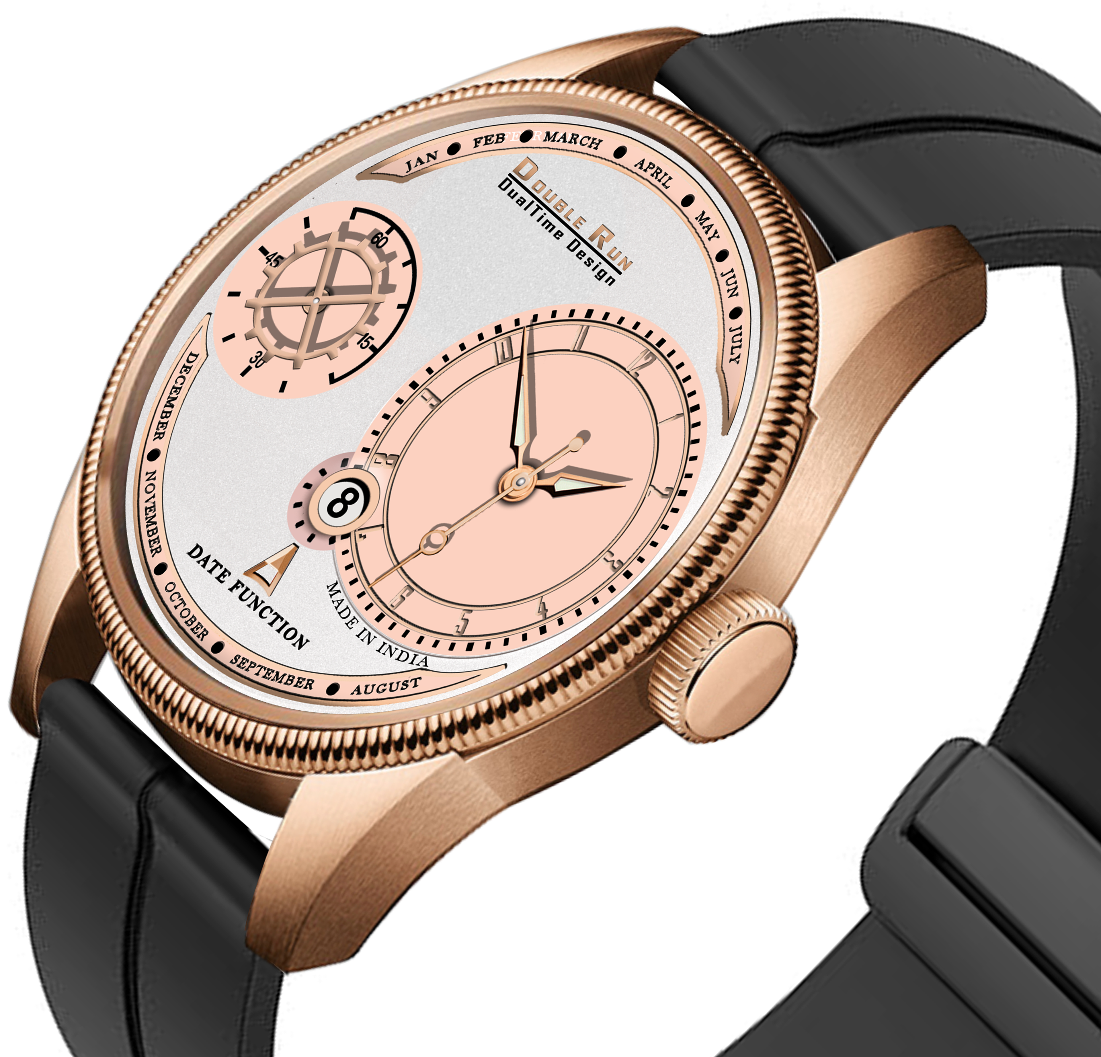 DOUBLERUN DR17019 Men’s Chronograph Watch | Waterproof, 3D Glass, Premium Silicone Strap