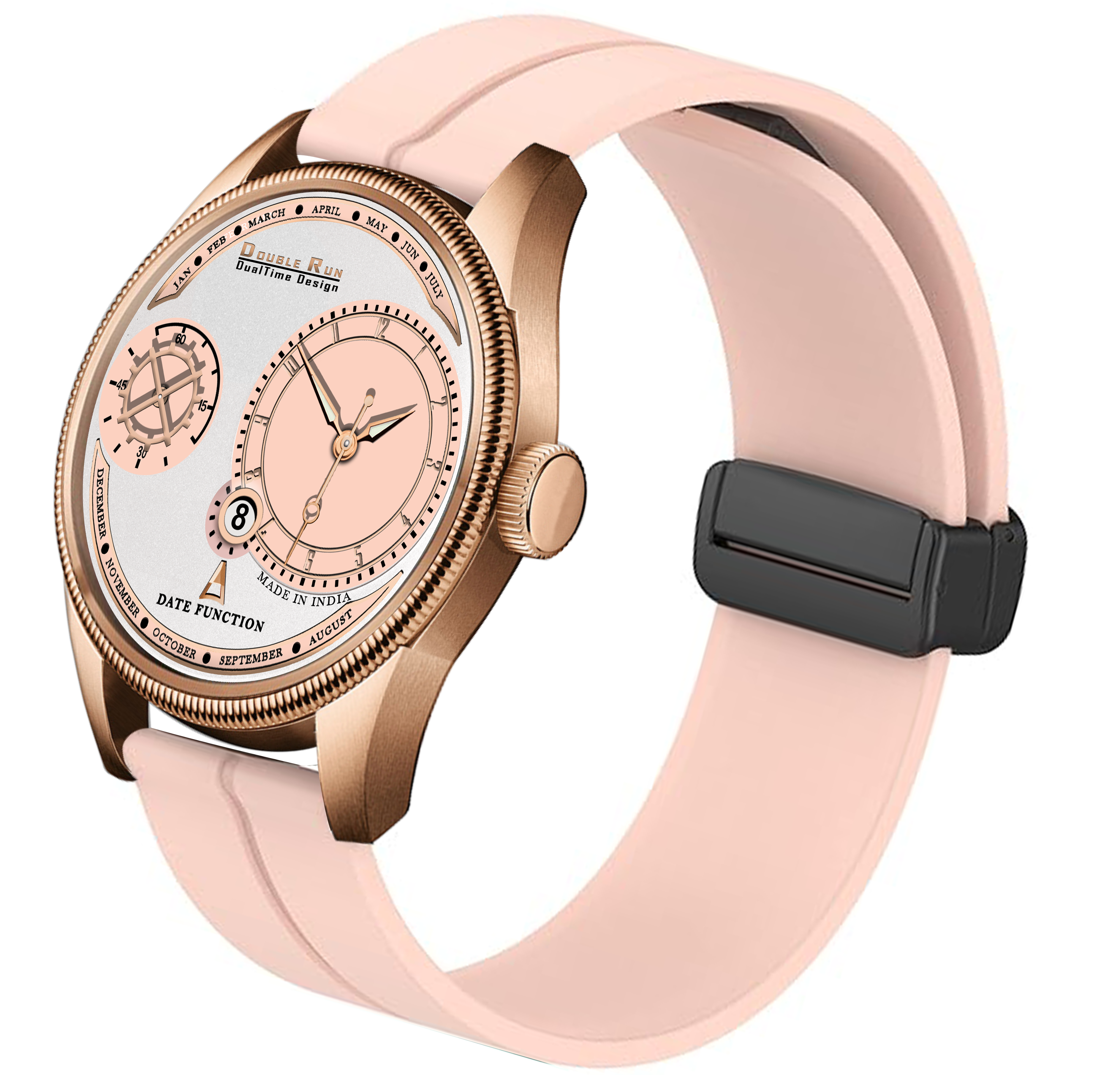 DOUBLERUN DR17020 Men’s Chronograph Watch | Waterproof, 3D Glass, Premium Silicone Strap