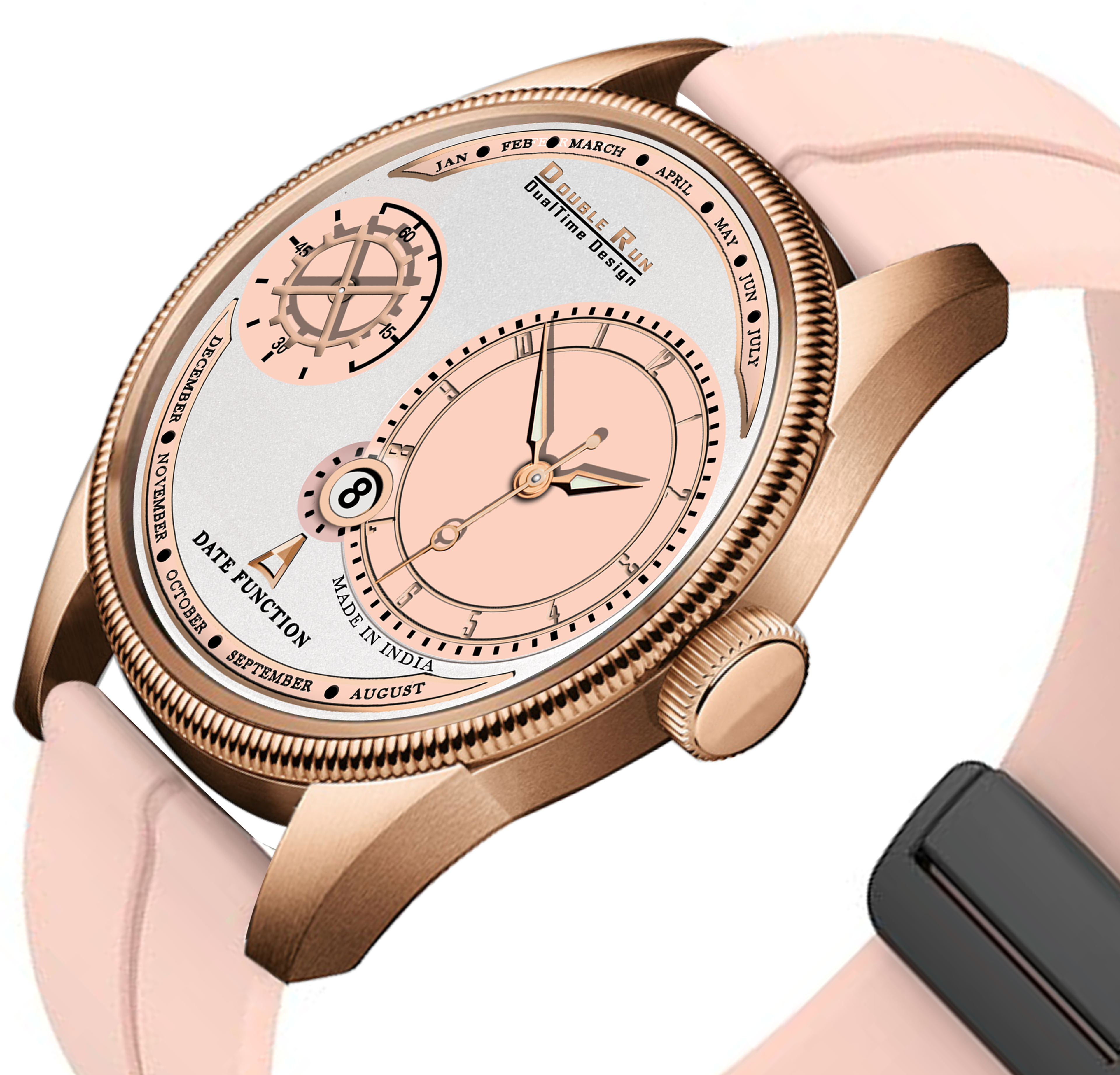 DOUBLERUN DR17020 Men’s Chronograph Watch | Waterproof, 3D Glass, Premium Silicone Strap