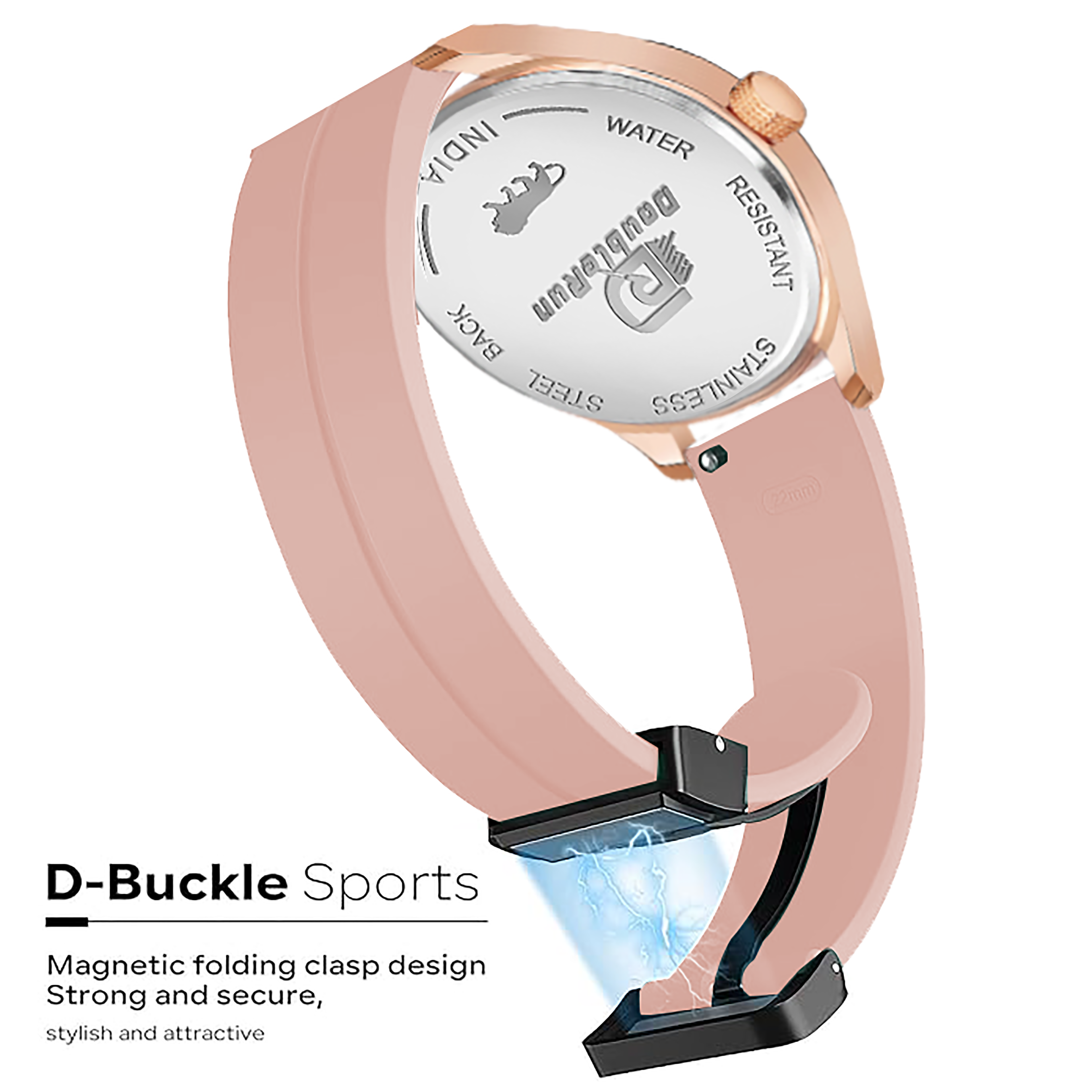 DOUBLERUN DR17020 Men’s Chronograph Watch | Waterproof, 3D Glass, Premium Silicone Strap