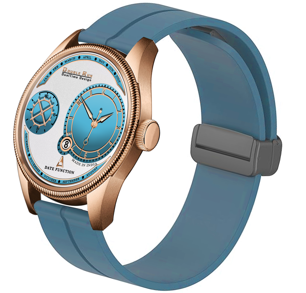 DOUBLERUN DR17032 Men’s Chronograph Watch | Waterproof, 3D Glass, Premium Silicone Strap