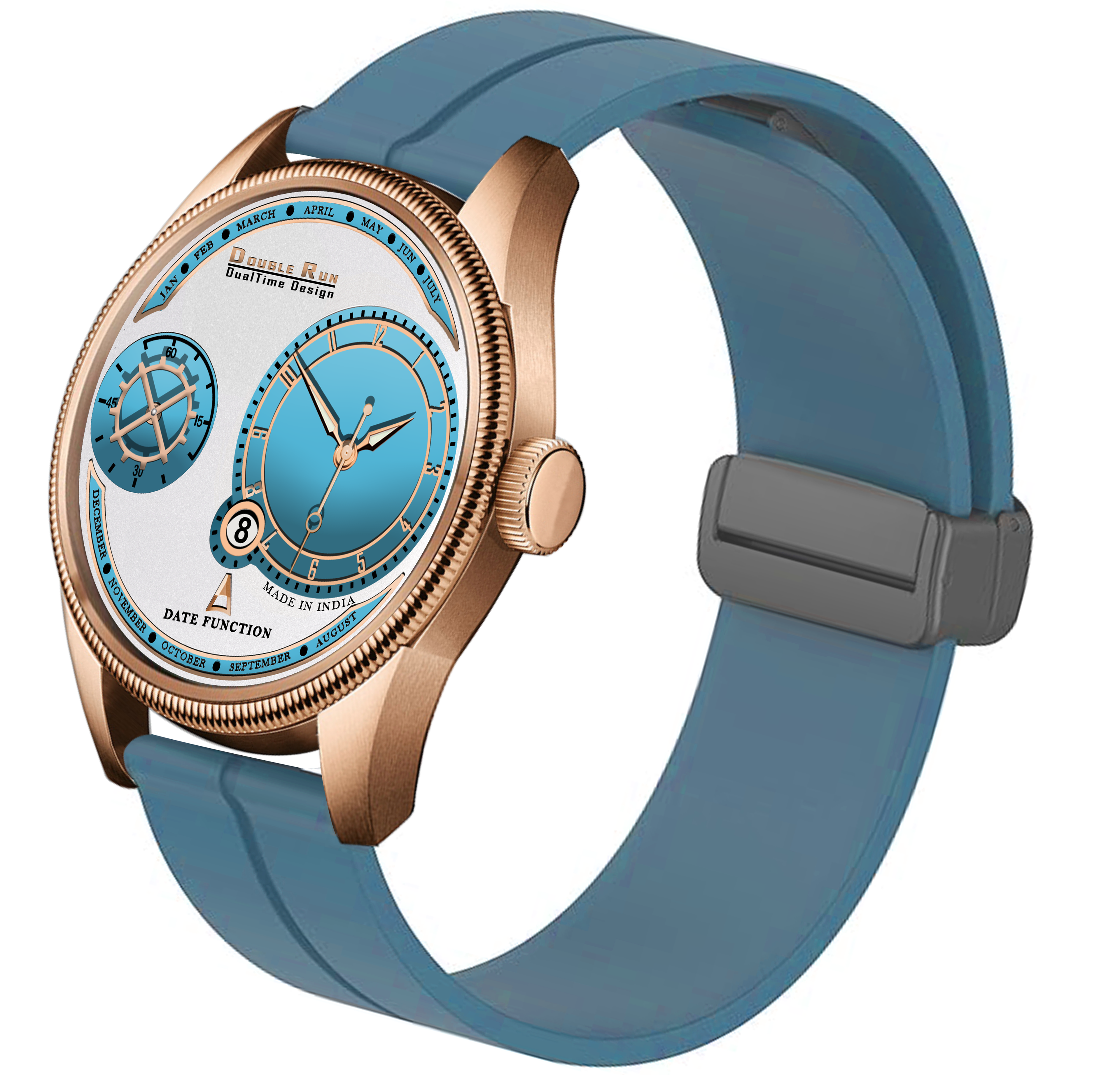 DOUBLERUN DR17032 Men’s Chronograph Watch | Waterproof, 3D Glass, Premium Silicone Strap