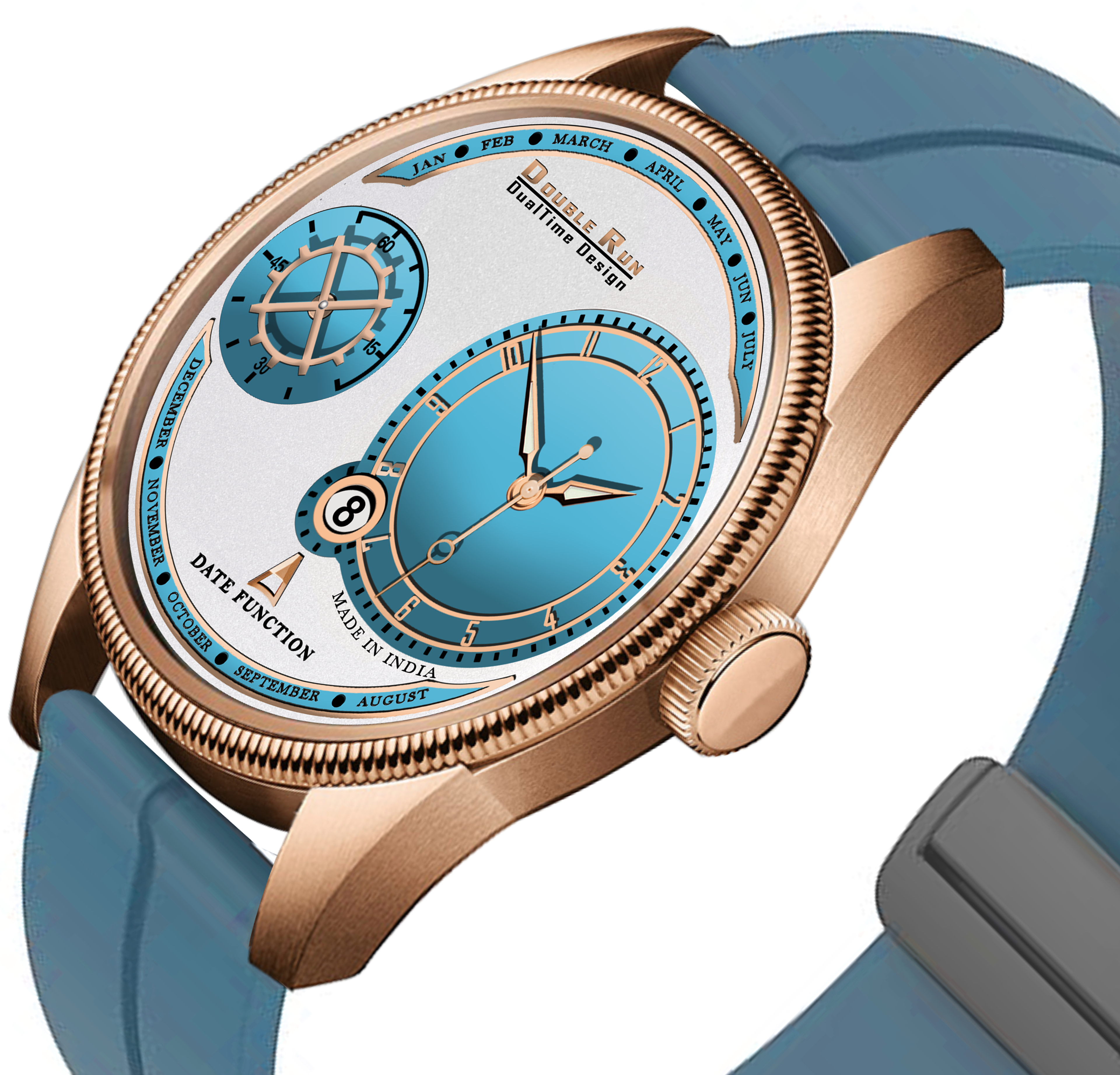 DOUBLERUN DR17032 Men’s Chronograph Watch | Waterproof, 3D Glass, Premium Silicone Strap