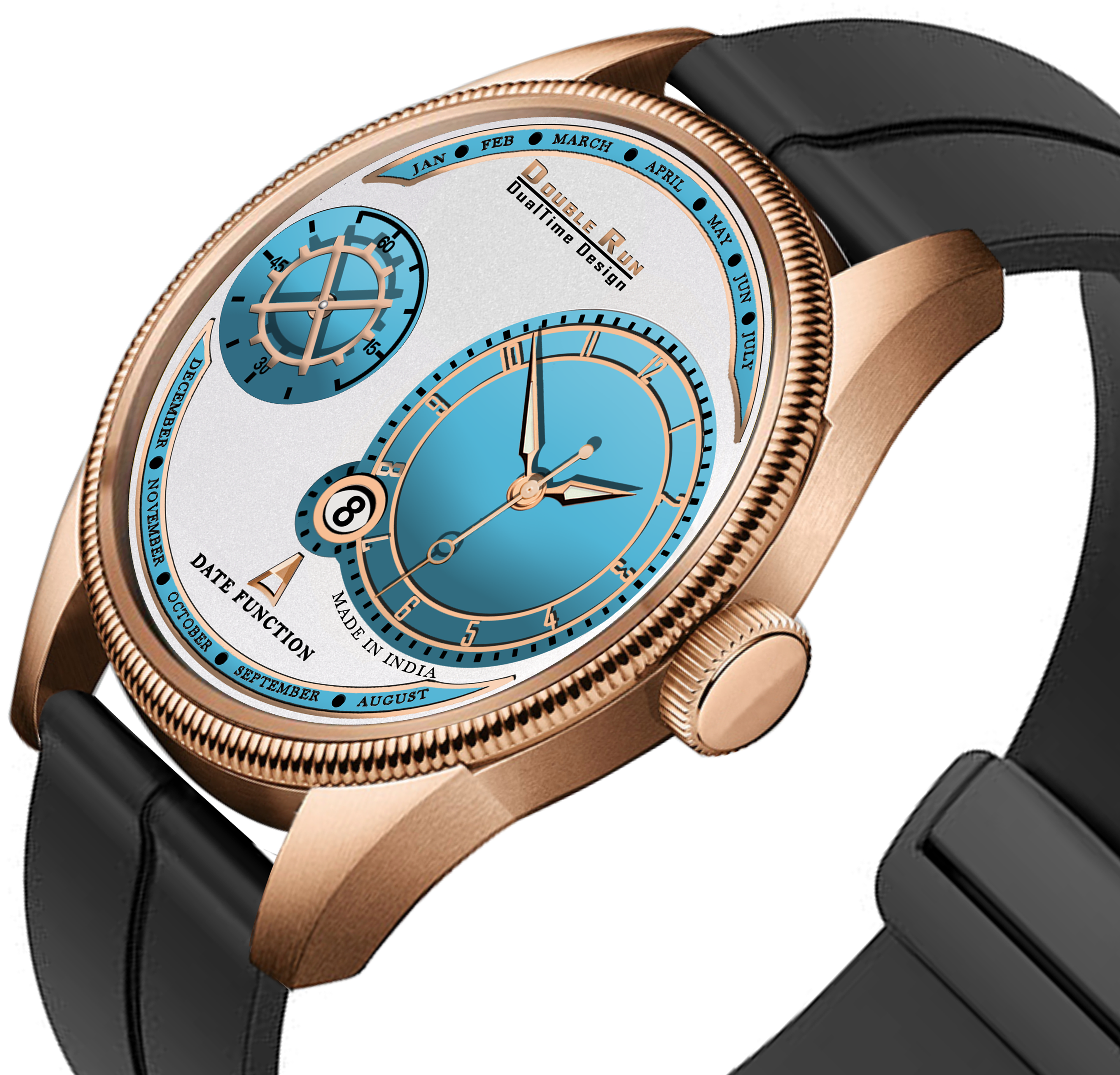 DOUBLERUN DR17033 Men’s Chronograph Watch | Waterproof, 3D Glass, Premium Silicone Strap