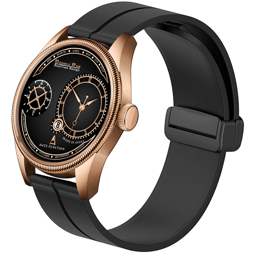 DOUBLERUN DR17034 Men’s Chronograph Watch | Waterproof, 3D Glass, Premium Silicone Strap