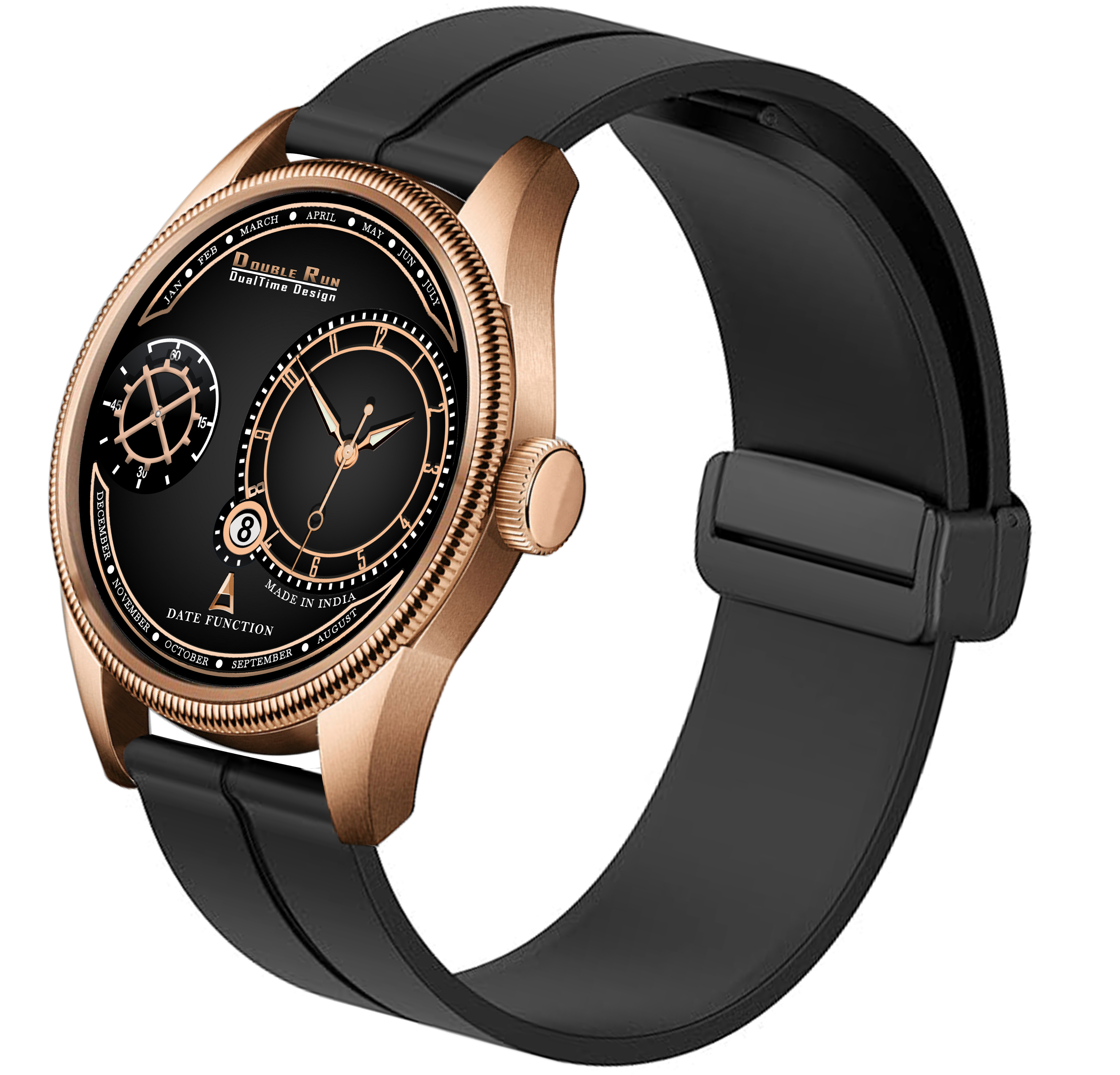 DOUBLERUN DR17034 Men’s Chronograph Watch | Waterproof, 3D Glass, Premium Silicone Strap