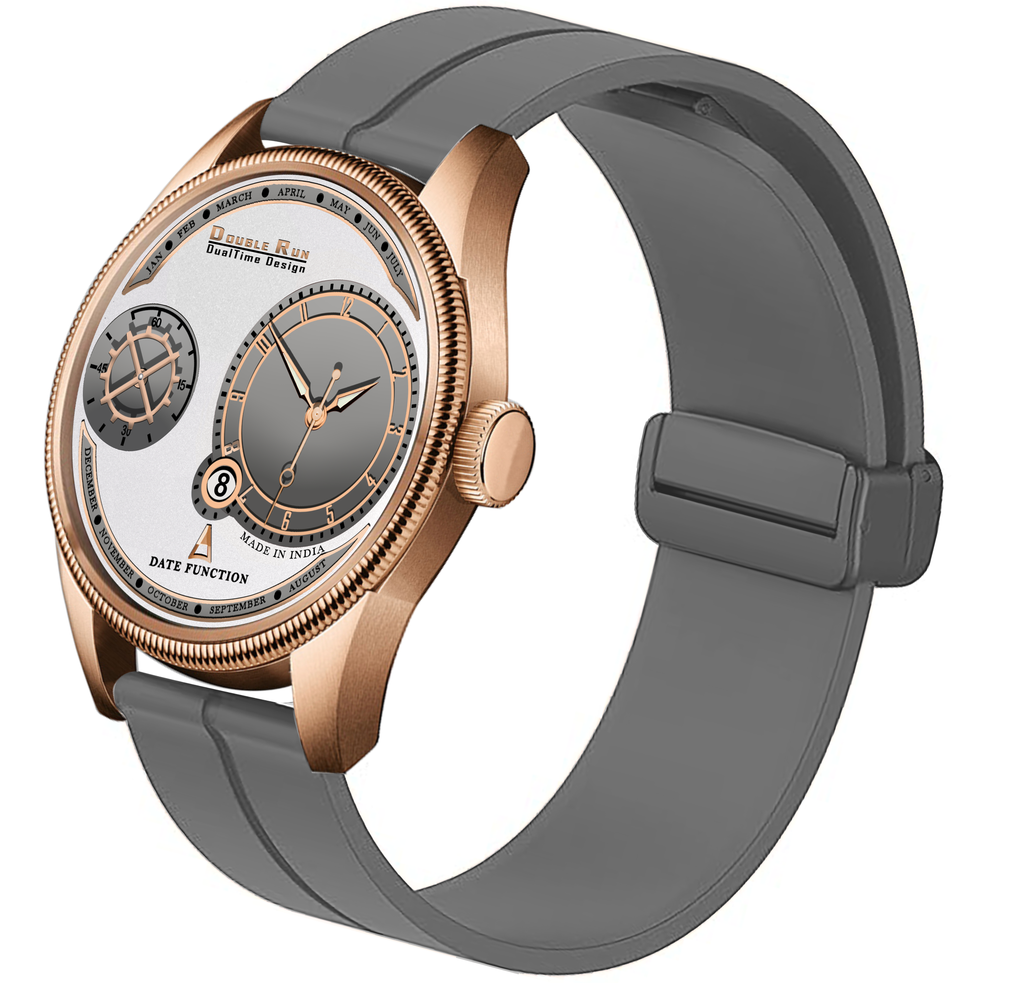 DOUBLERUN DR17035 Men’s Chronograph Watch | Waterproof, 3D Glass, Premium Silicone Strap