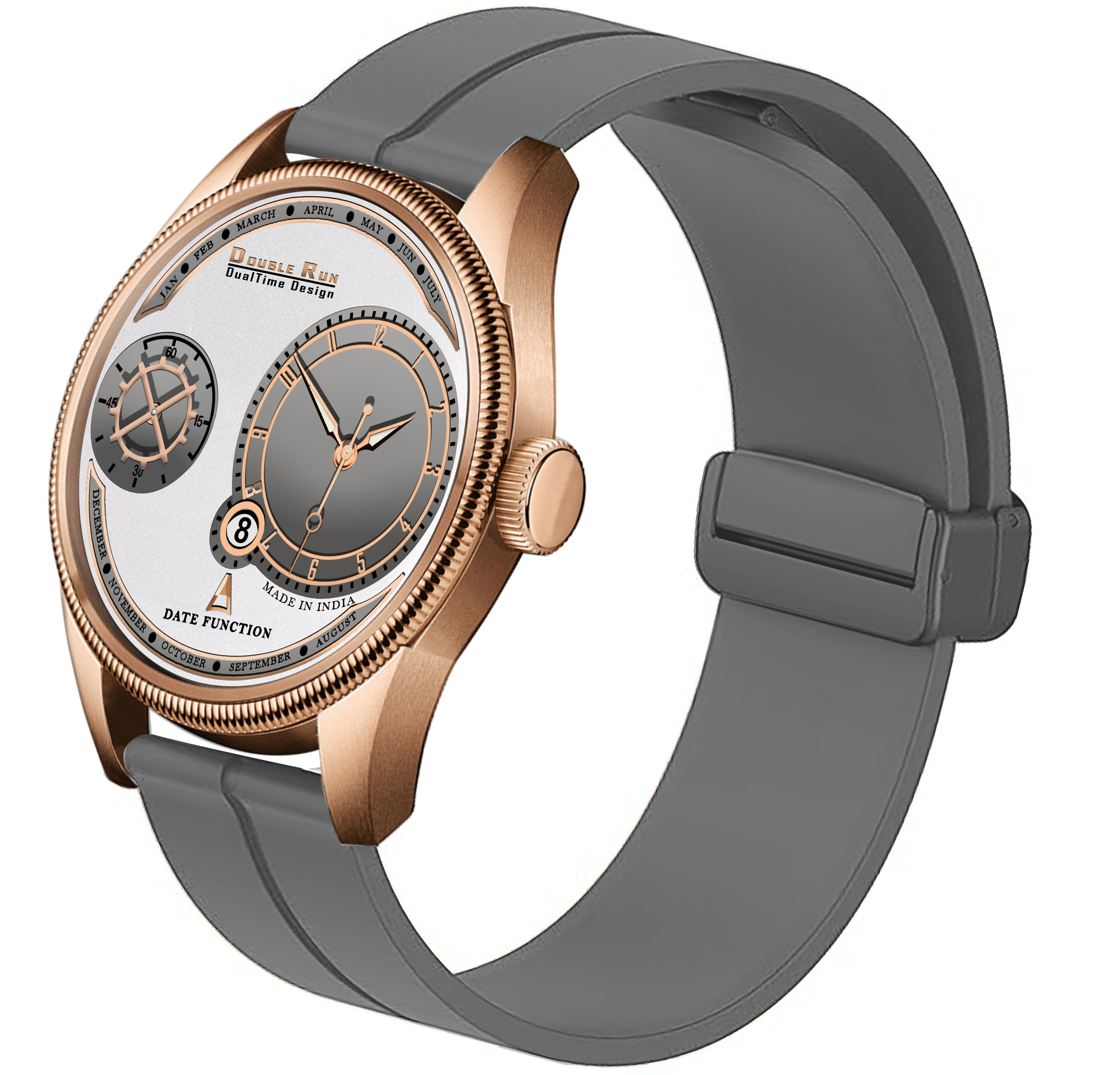 DOUBLERUN DR17035 Men’s Chronograph Watch | Waterproof, 3D Glass, Premium Silicone Strap