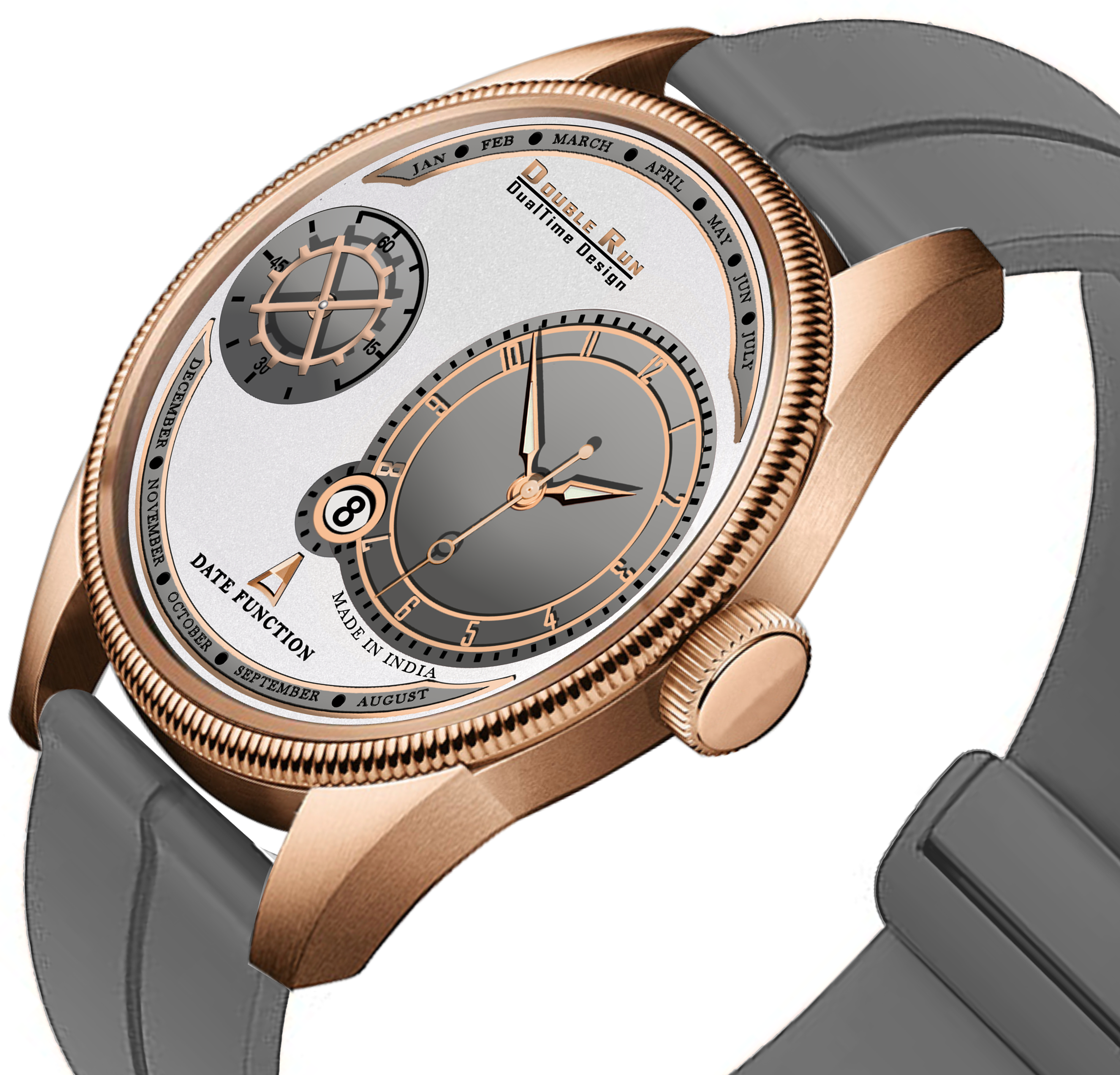 DOUBLERUN DR17035 Men’s Chronograph Watch | Waterproof, 3D Glass, Premium Silicone Strap