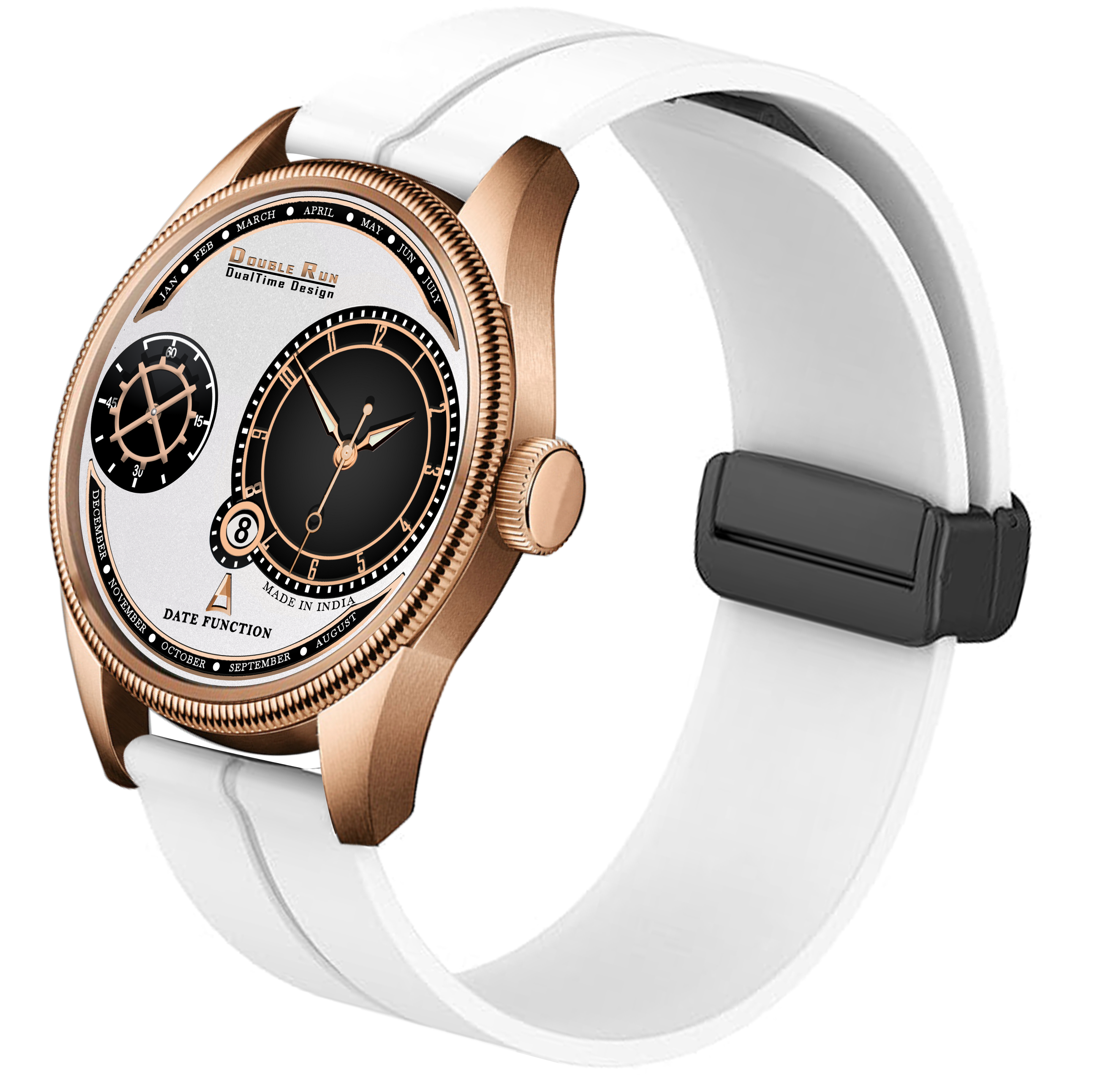 DOUBLERUN DR17036 Men’s Chronograph Watch | Waterproof, 3D Glass, Premium Silicone Strap