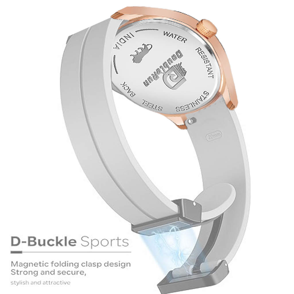 DOUBLERUN DR17036 Men’s Chronograph Watch | Waterproof, 3D Glass, Premium Silicone Strap