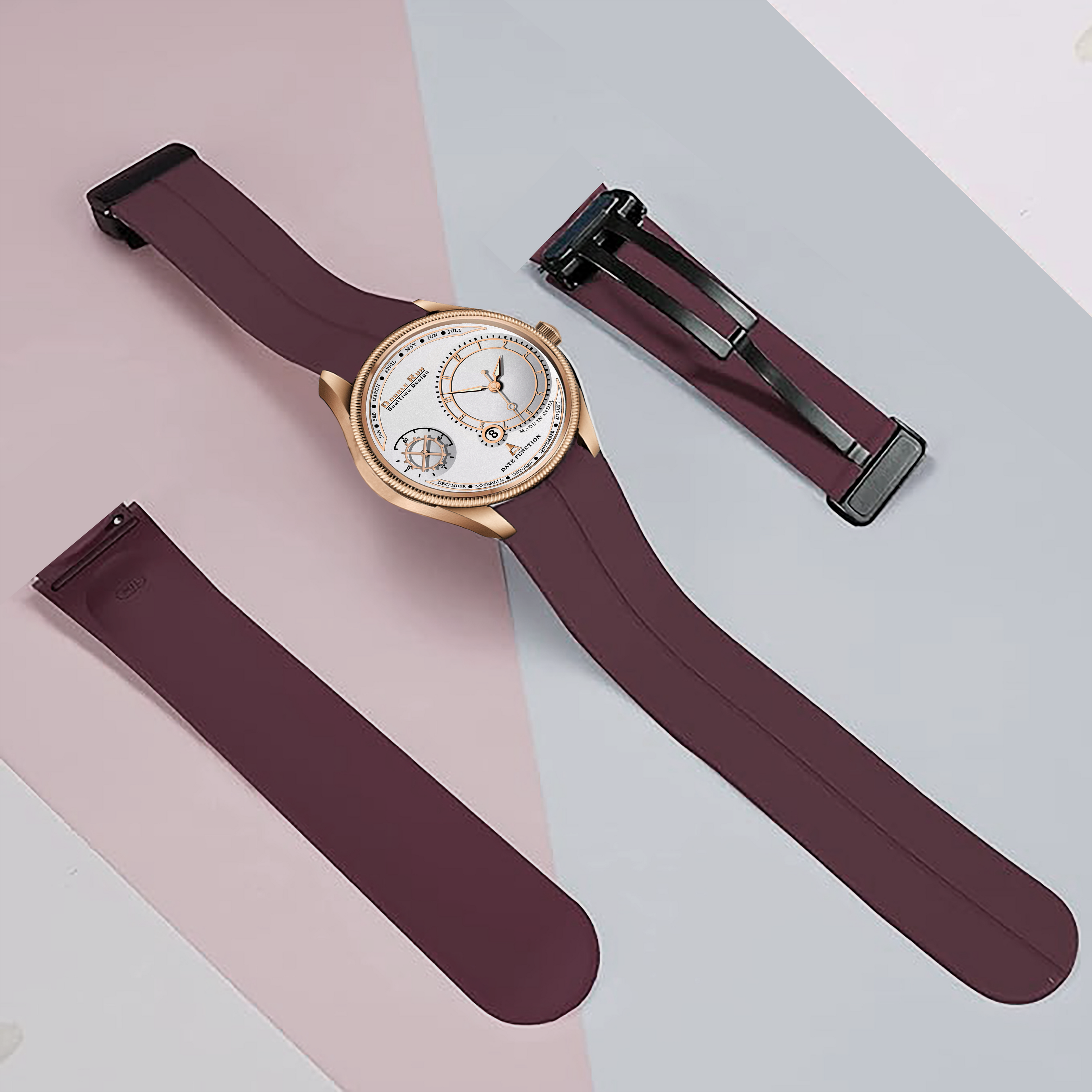 DOUBLERUN DR17038 Men’s Chronograph Watch | Waterproof, 3D Glass, Premium Silicone Strap