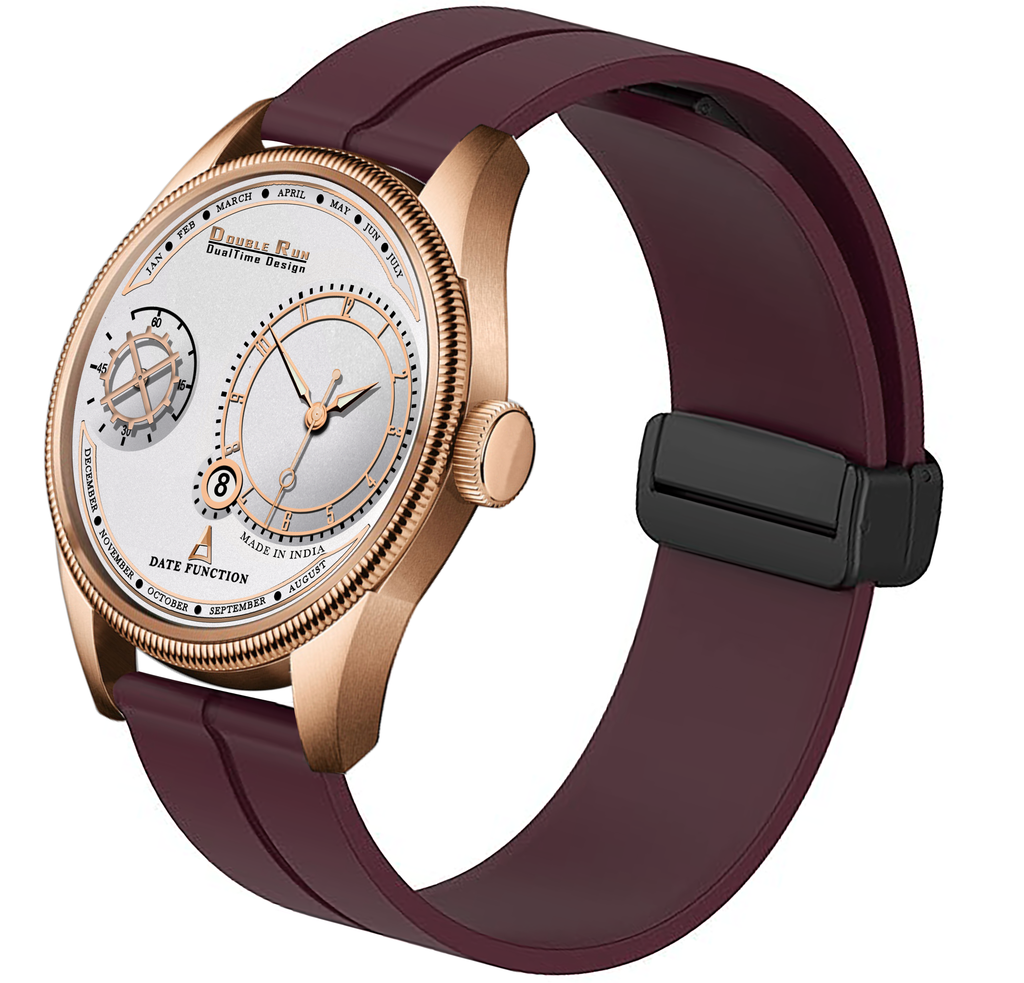 DOUBLERUN DR17038 Men’s Chronograph Watch | Waterproof, 3D Glass, Premium Silicone Strap