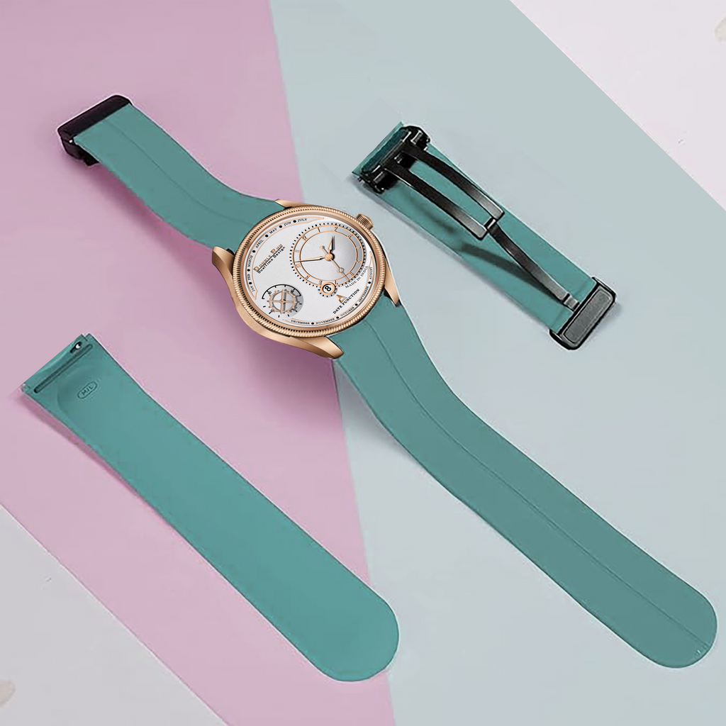 DOUBLERUN DR17039 Men’s Chronograph Watch | Waterproof, 3D Glass, Premium Silicone Strap