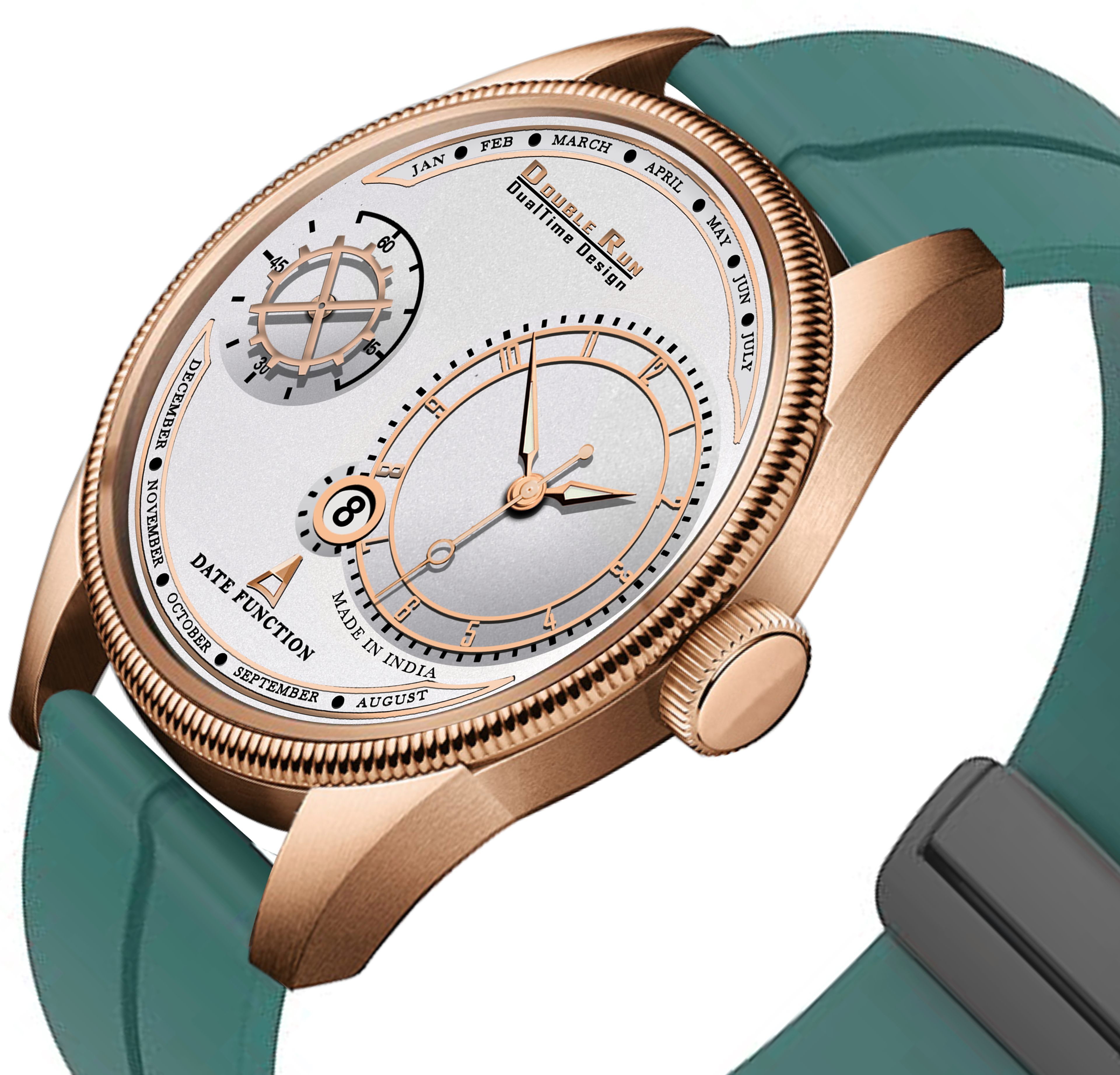 DOUBLERUN DR17039 Men’s Chronograph Watch | Waterproof, 3D Glass, Premium Silicone Strap