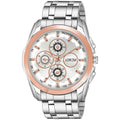LOREM LR115 Men’s Stainless Steel Strap Wrist Watch with Brass Dial, Zinc Alloy Case