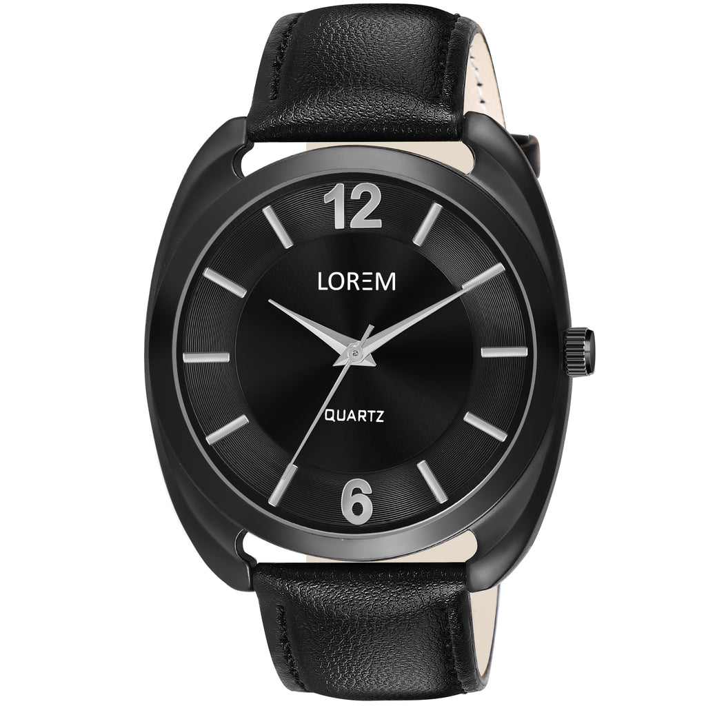 LOREM LR76 CRYSTAL BLACK MENS WRIST WATCH