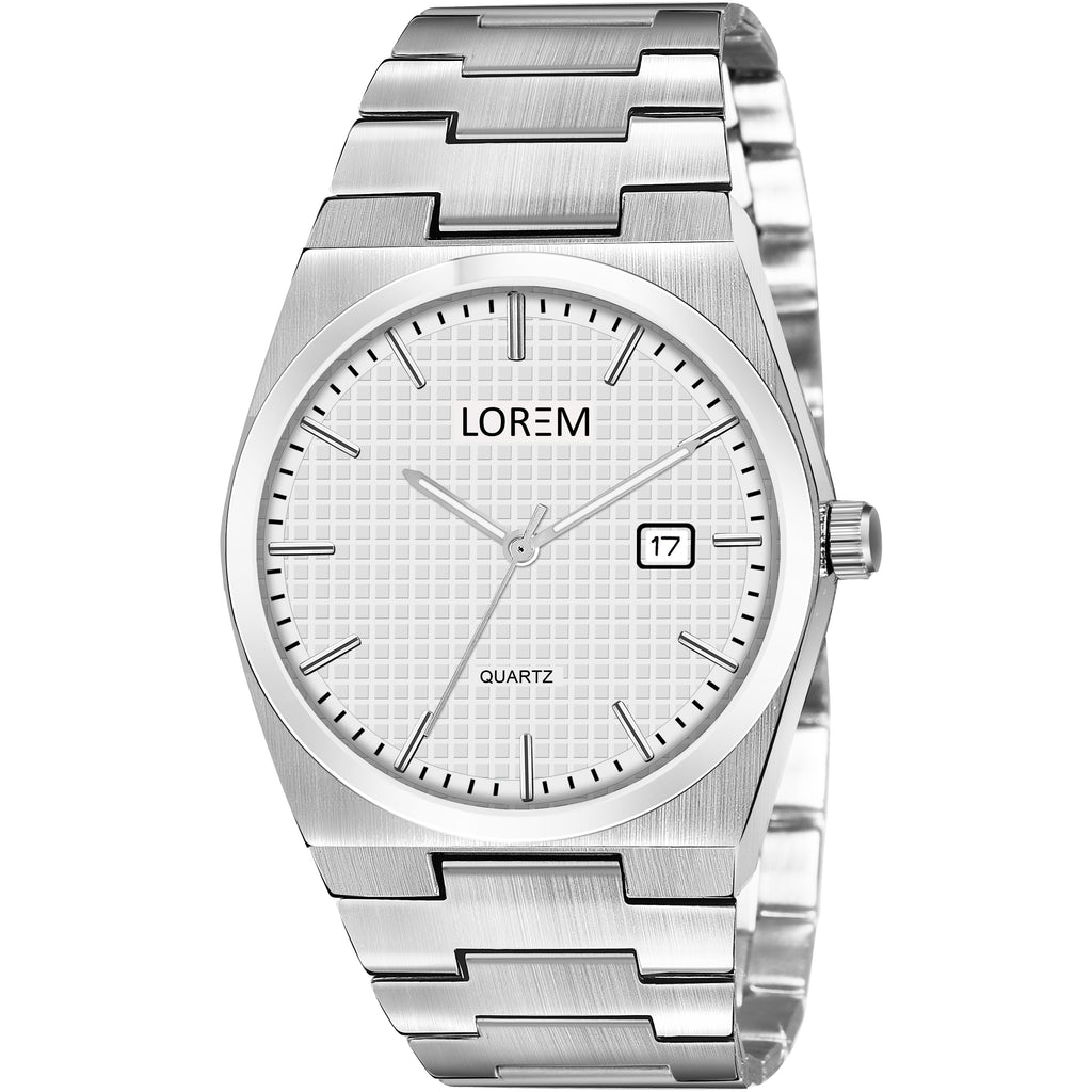 LOREM LR162 Men’s Bracelet Style Watch with Brass Dial & Date Function