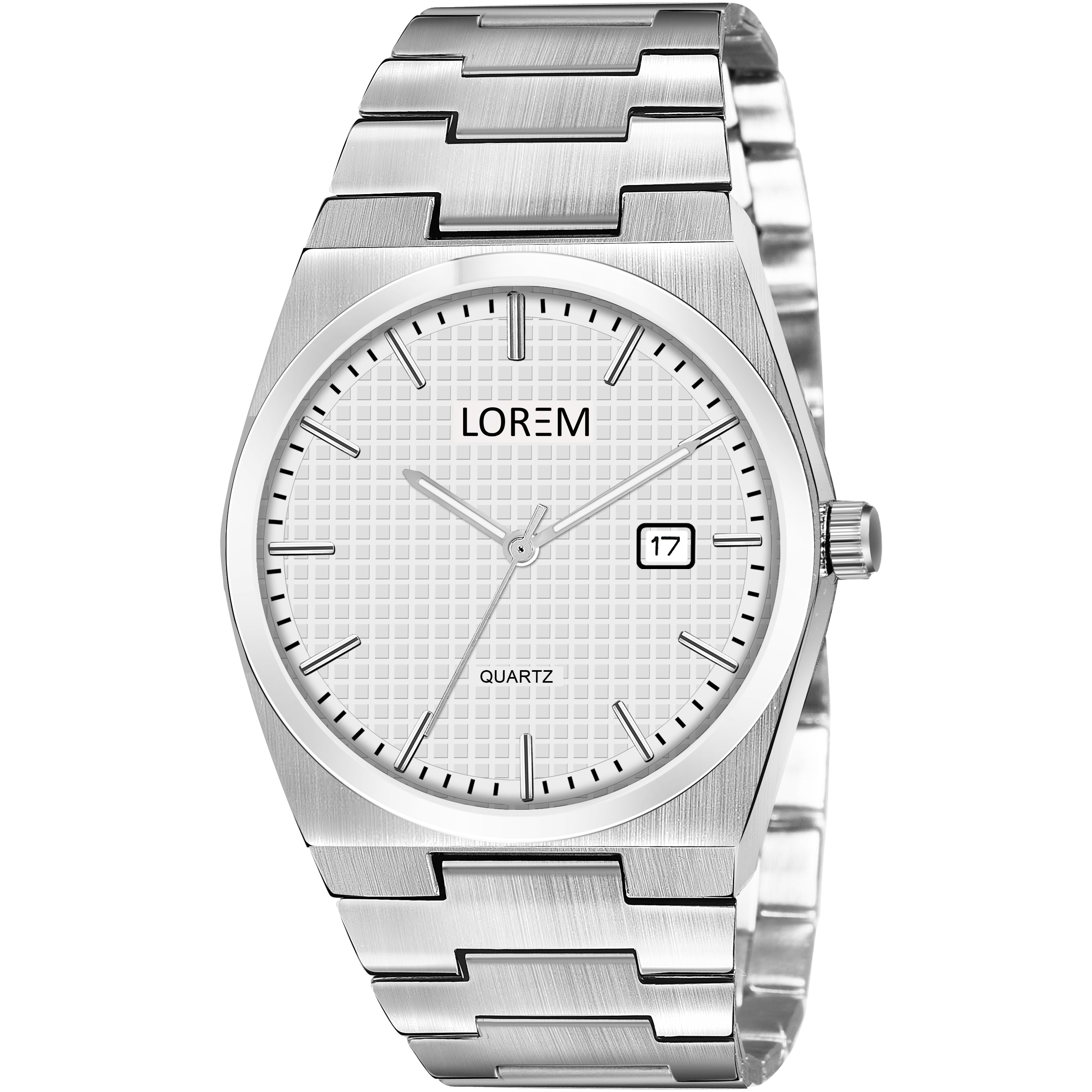 LOREM LR162 Men’s Bracelet Style Watch with Brass Dial & Date Function