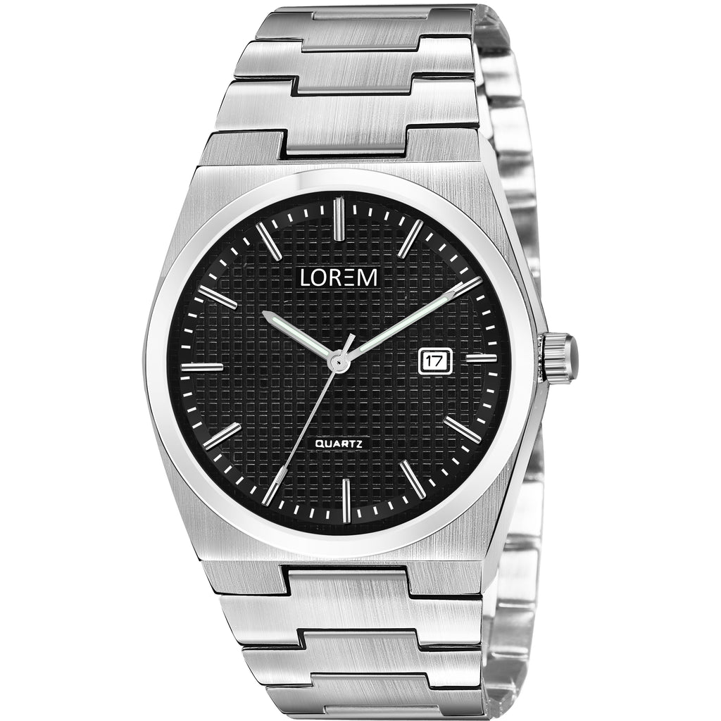 LOREM LR158 Men’s Bracelet Style Watch with Brass Dial & Date Function